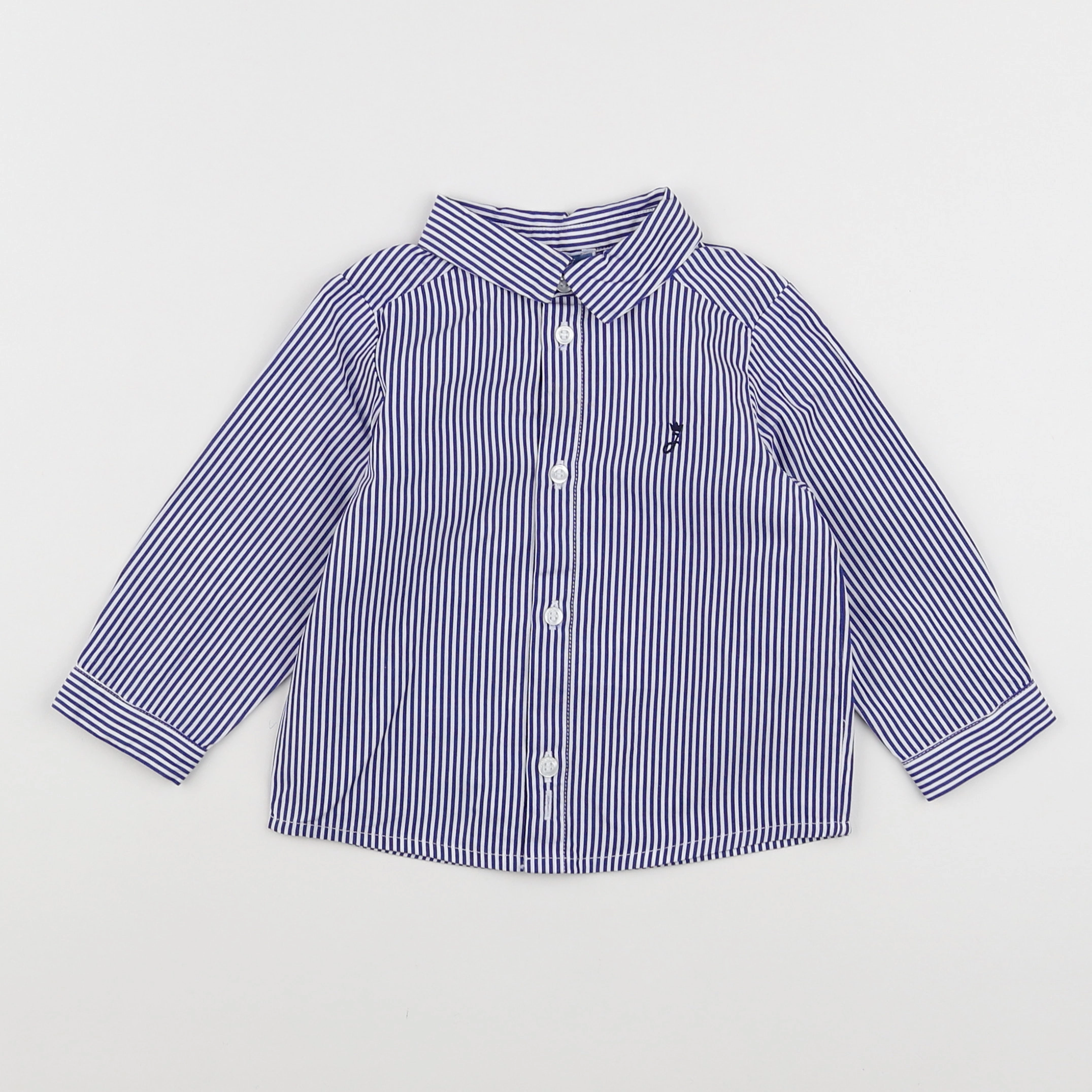 Jacadi - chemise blanc, bleu - 12 mois