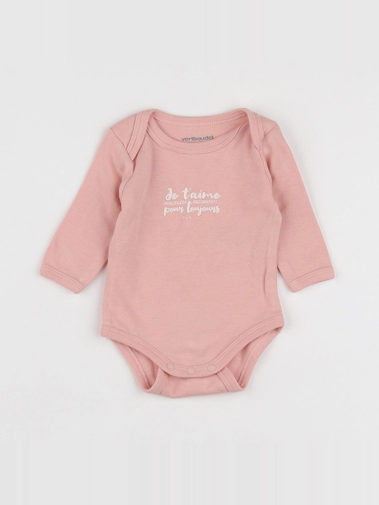 Vertbaudet - body rose - 1 mois