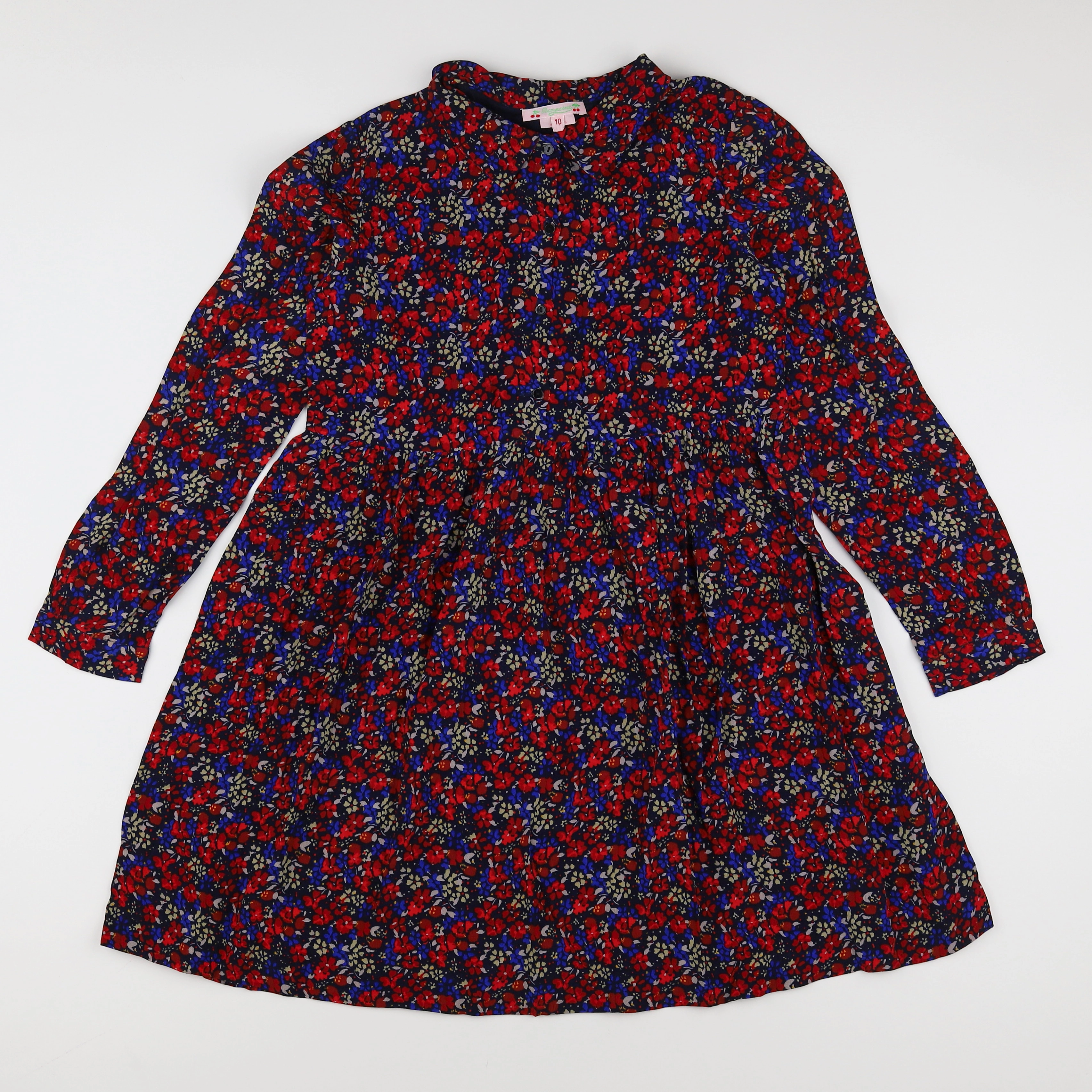 Bonpoint - robe rouge, bleu - 10 ans