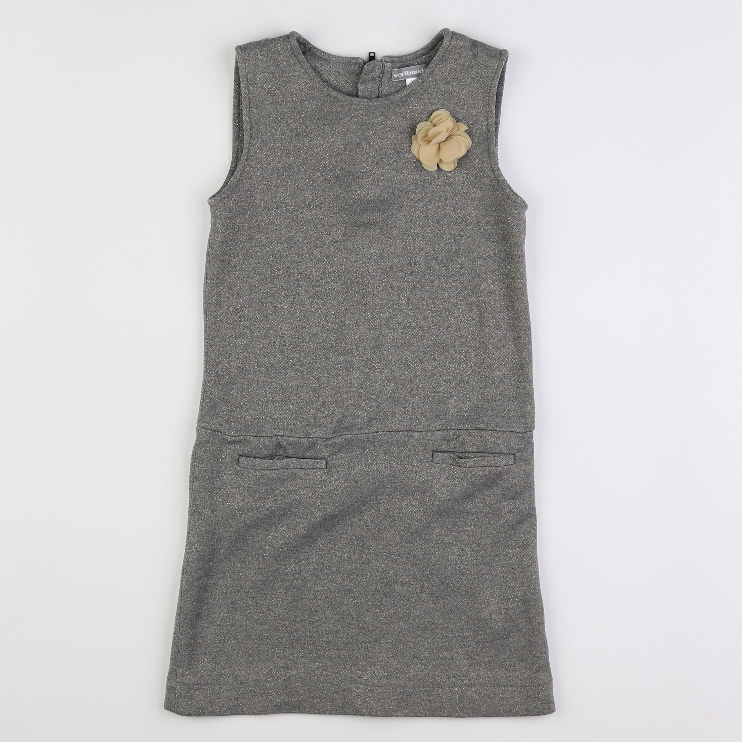 Vertbaudet - robe gris - 8 ans