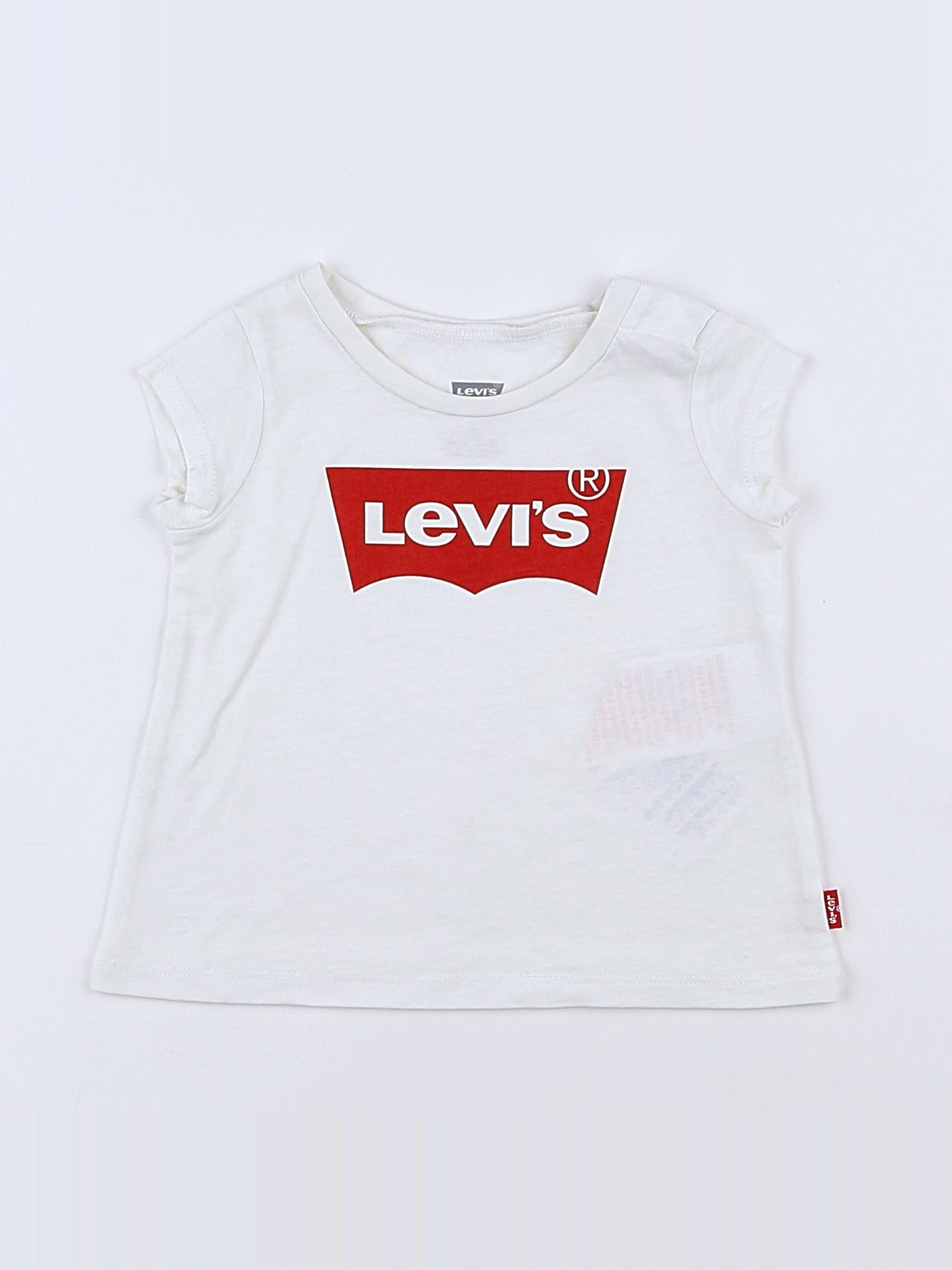 Levi's - tee-shirt blanc, rouge - 9 mois