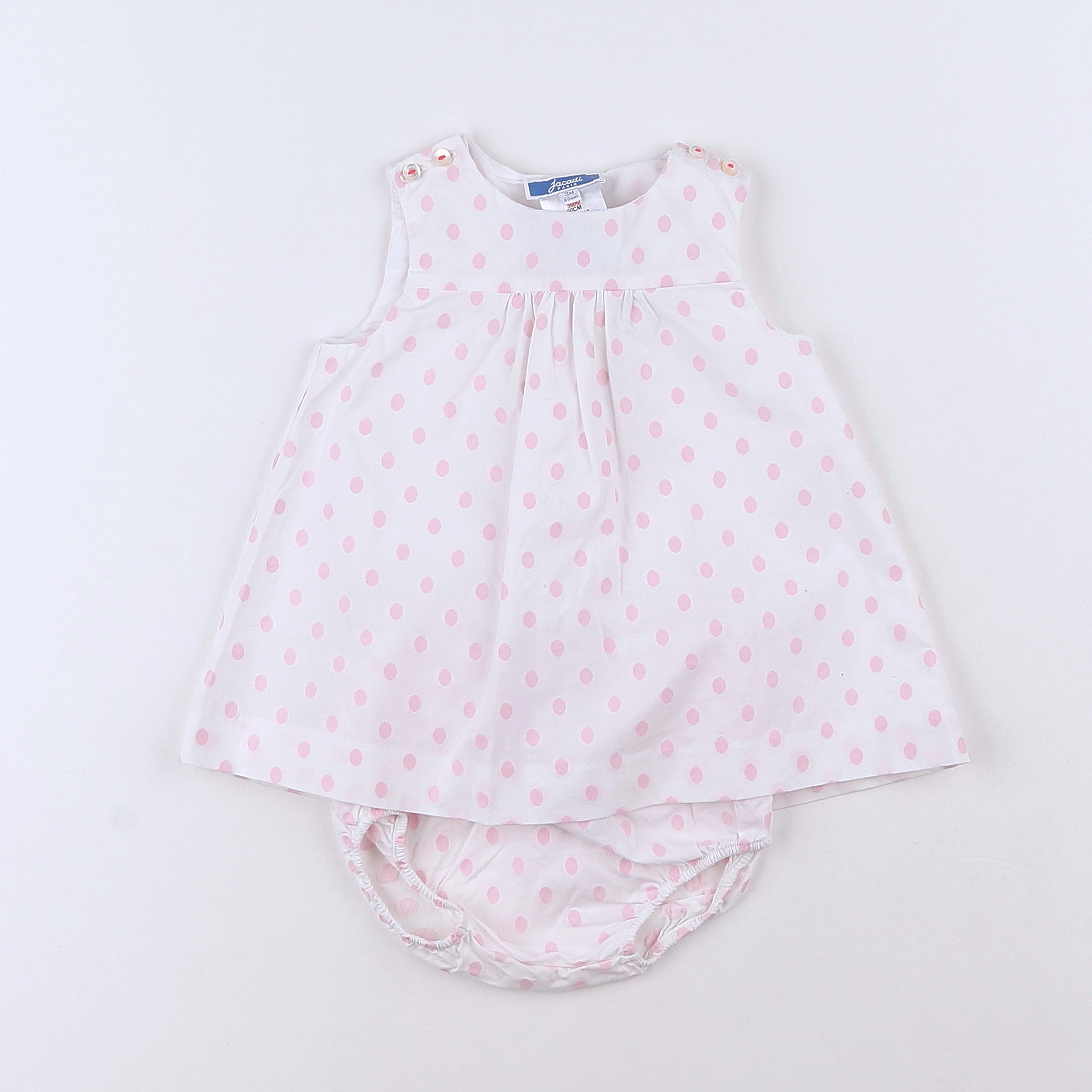 Jacadi - robe blanc, rose - 3 mois