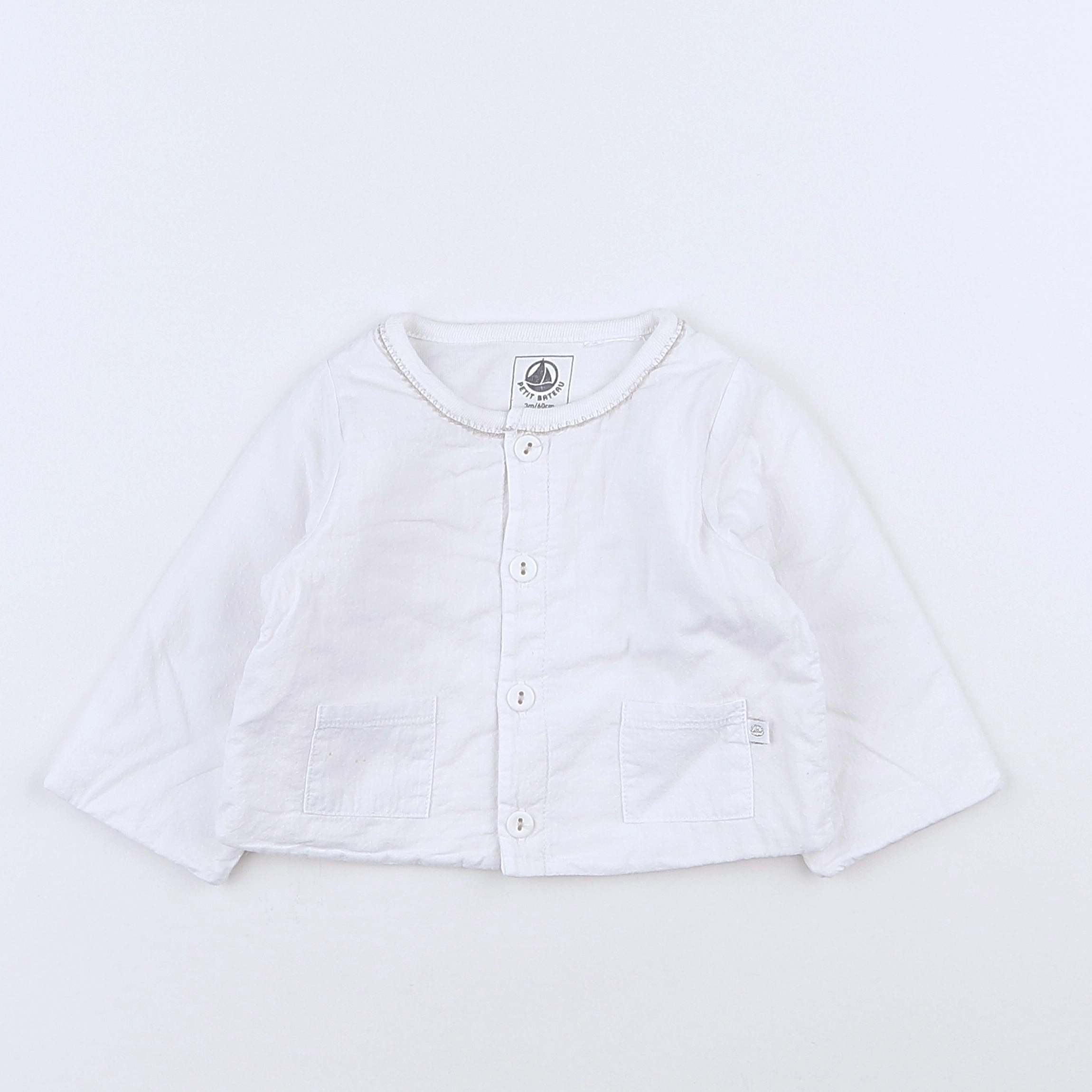 Petit Bateau - veste blanc - 3 mois