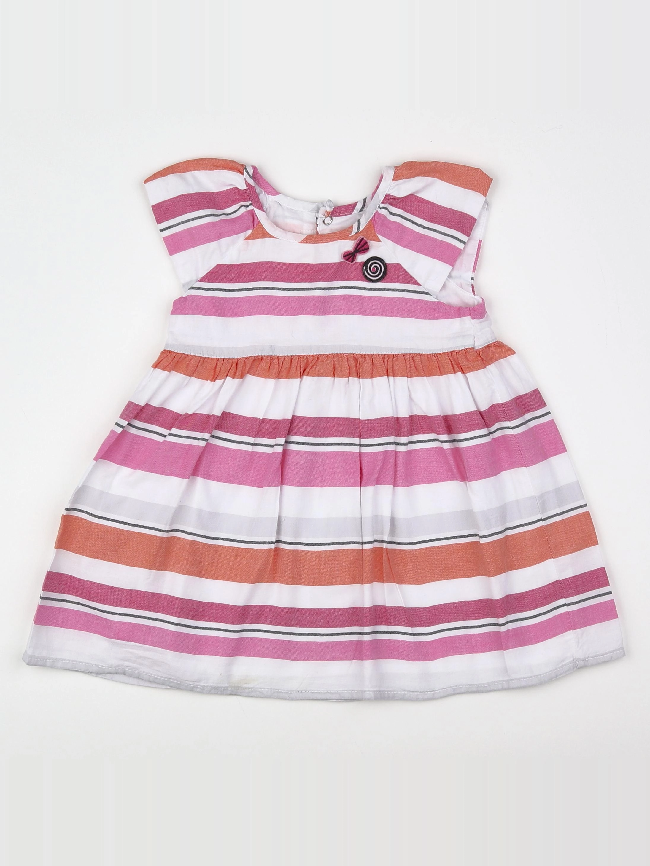Catimini - robe orange, rose - 18 mois