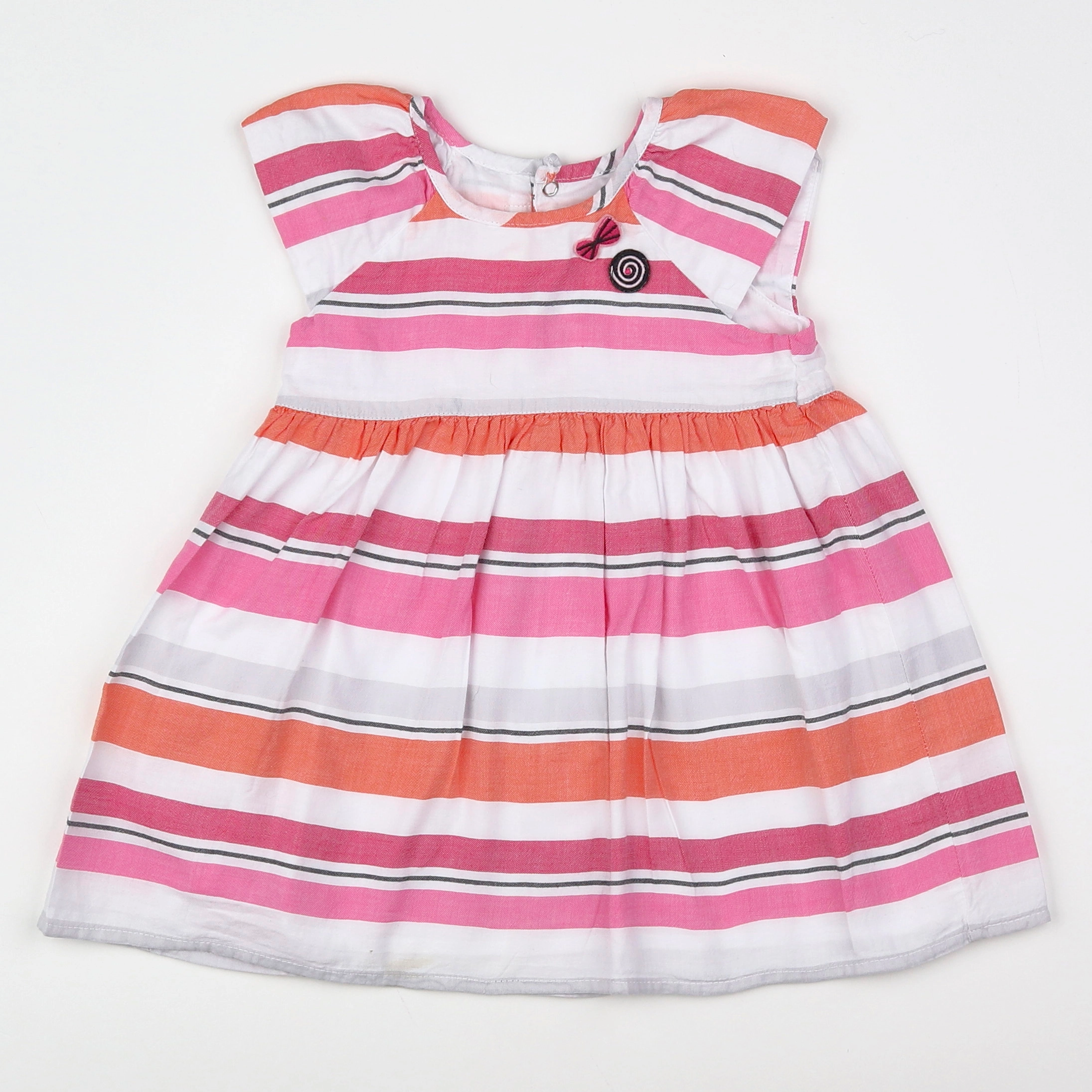 Catimini - robe orange, rose - 18 mois