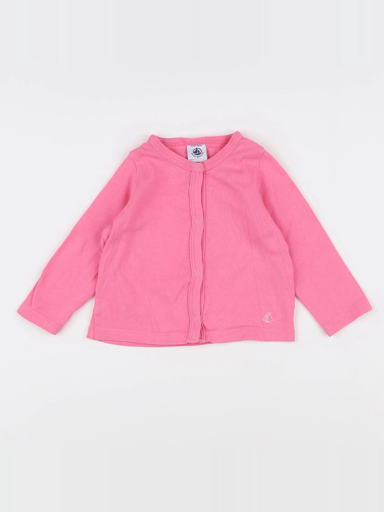 Petit Bateau - tee-shirt rose - 12 mois