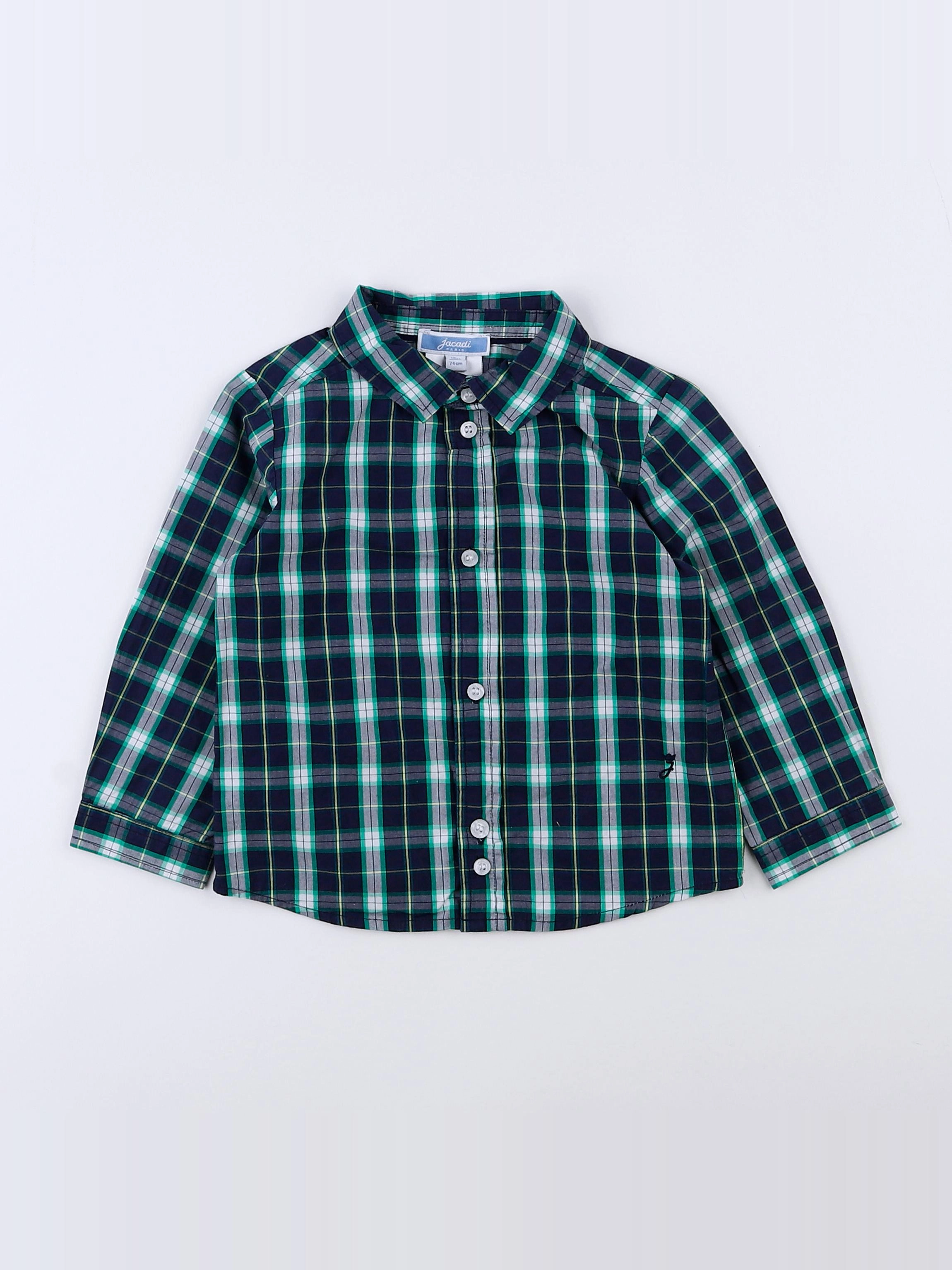 Jacadi - chemise vert, bleu - 12 mois