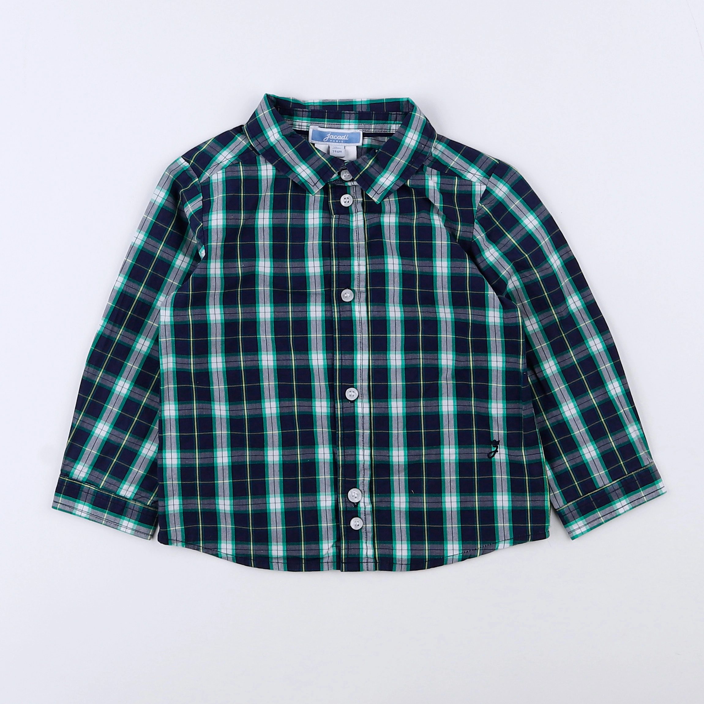 Jacadi - chemise vert, bleu - 12 mois