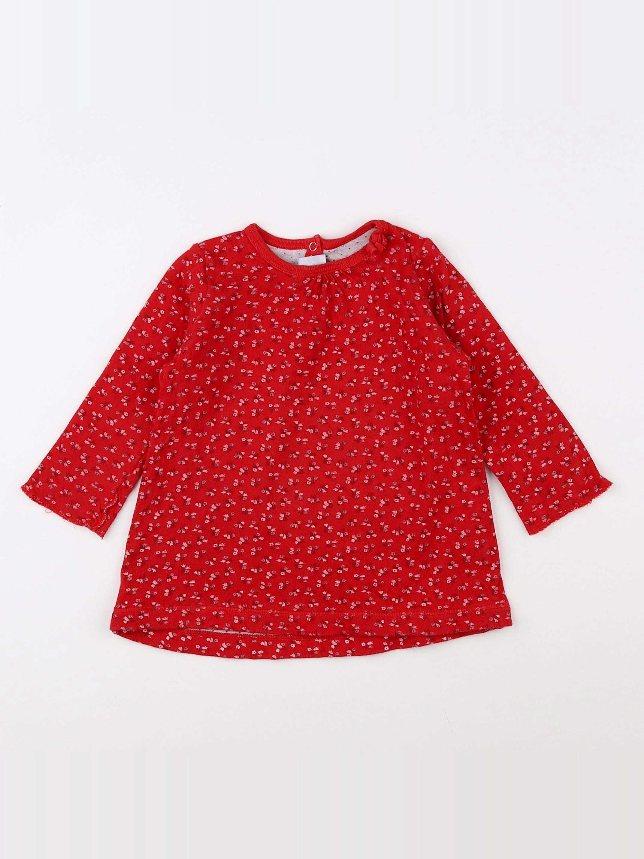 Petit Bateau - robe rouge - 12 mois