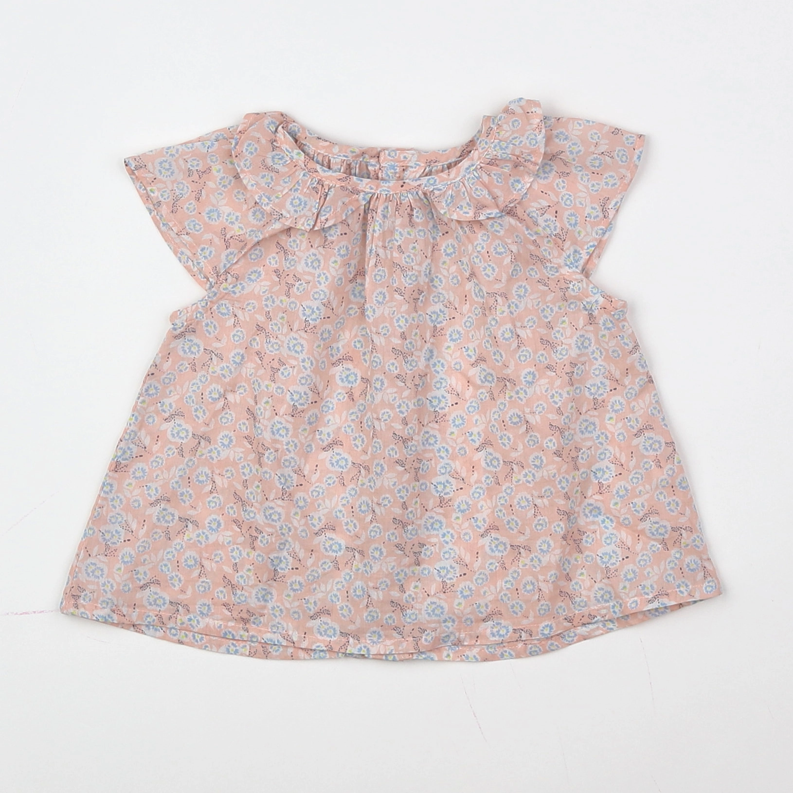 Boutchou - blouse rose, bleu - 3 mois