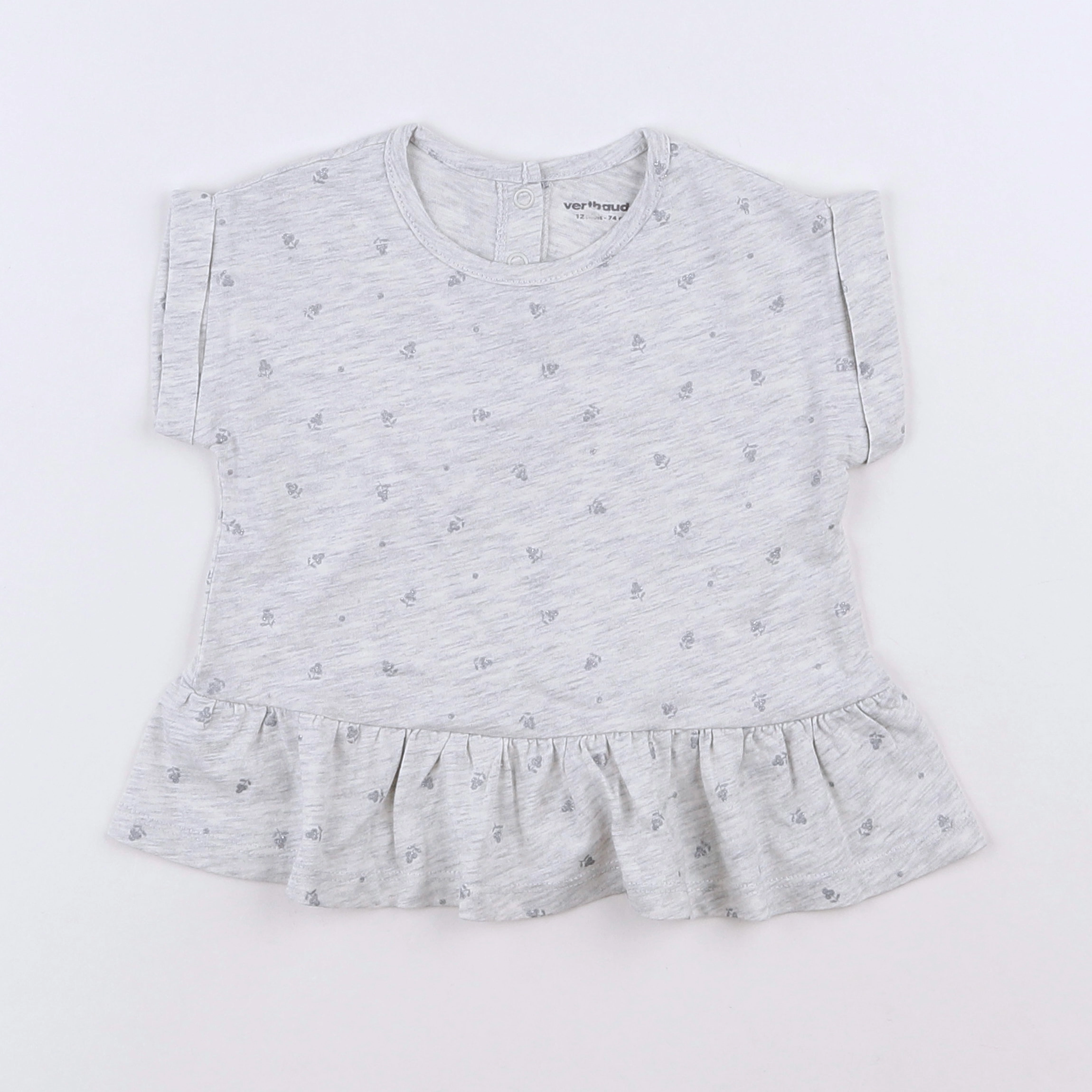 Vertbaudet - tee-shirt gris - 12 mois