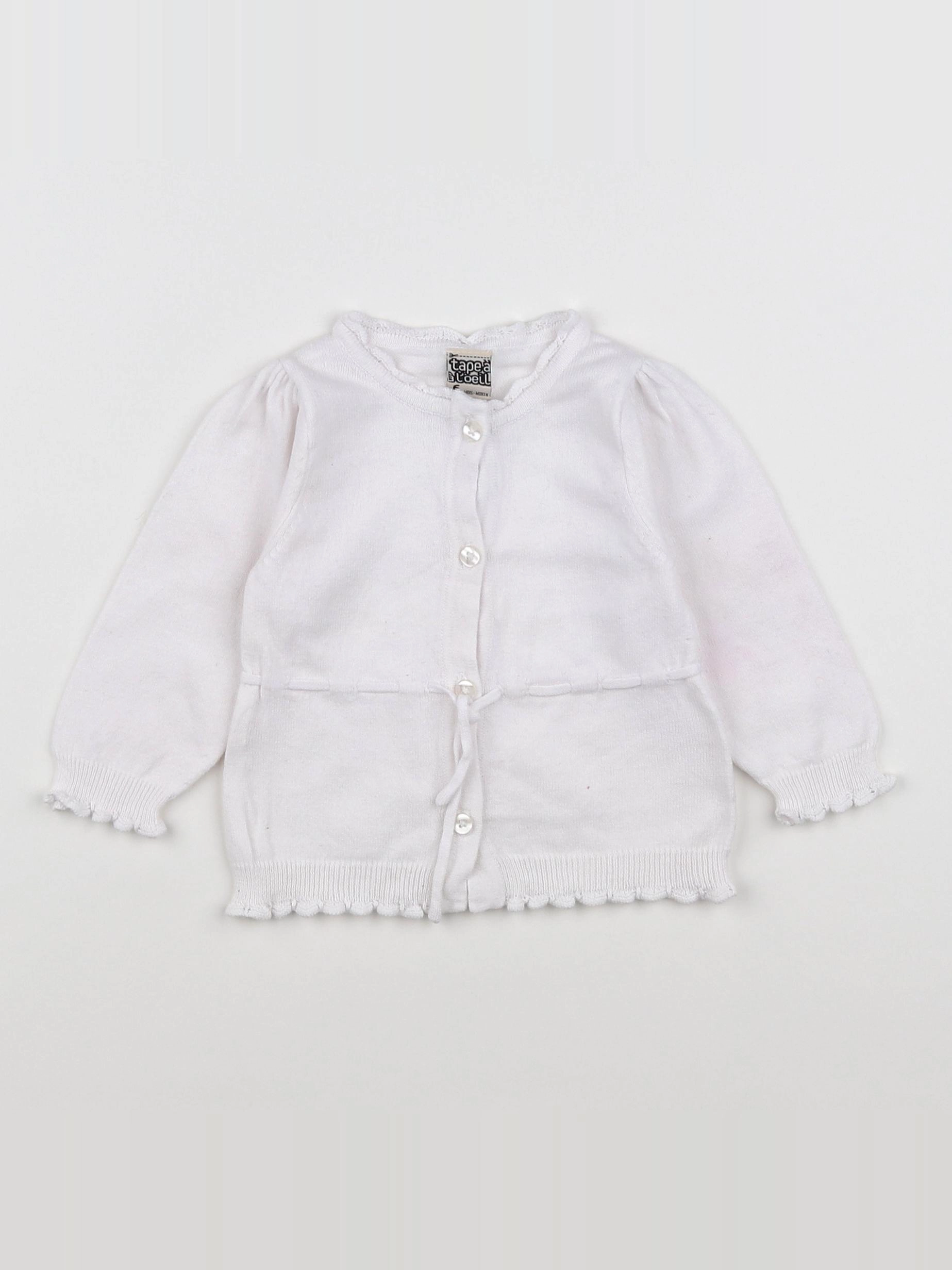 Tape à l'oeil - gilet blanc - 6 mois