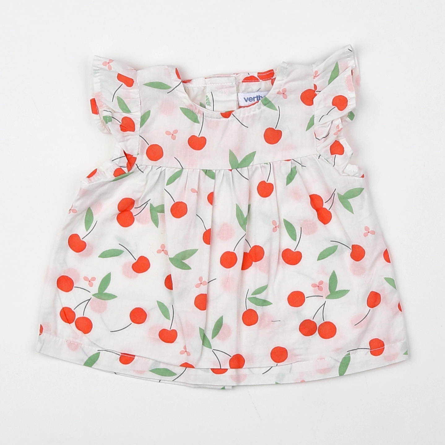 Vertbaudet - blouse blanc, rouge - 3 mois