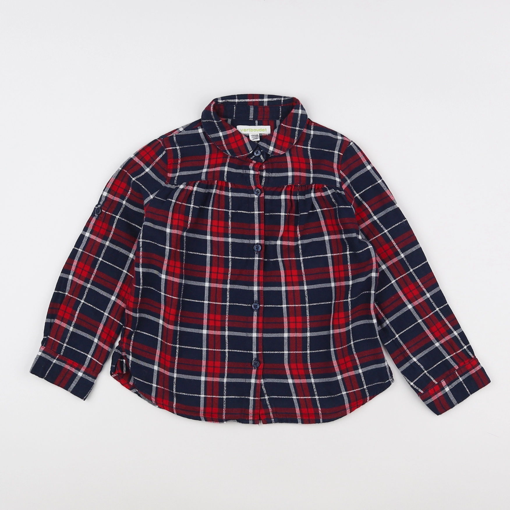 Vertbaudet - blouse bleu, rouge - 4 ans