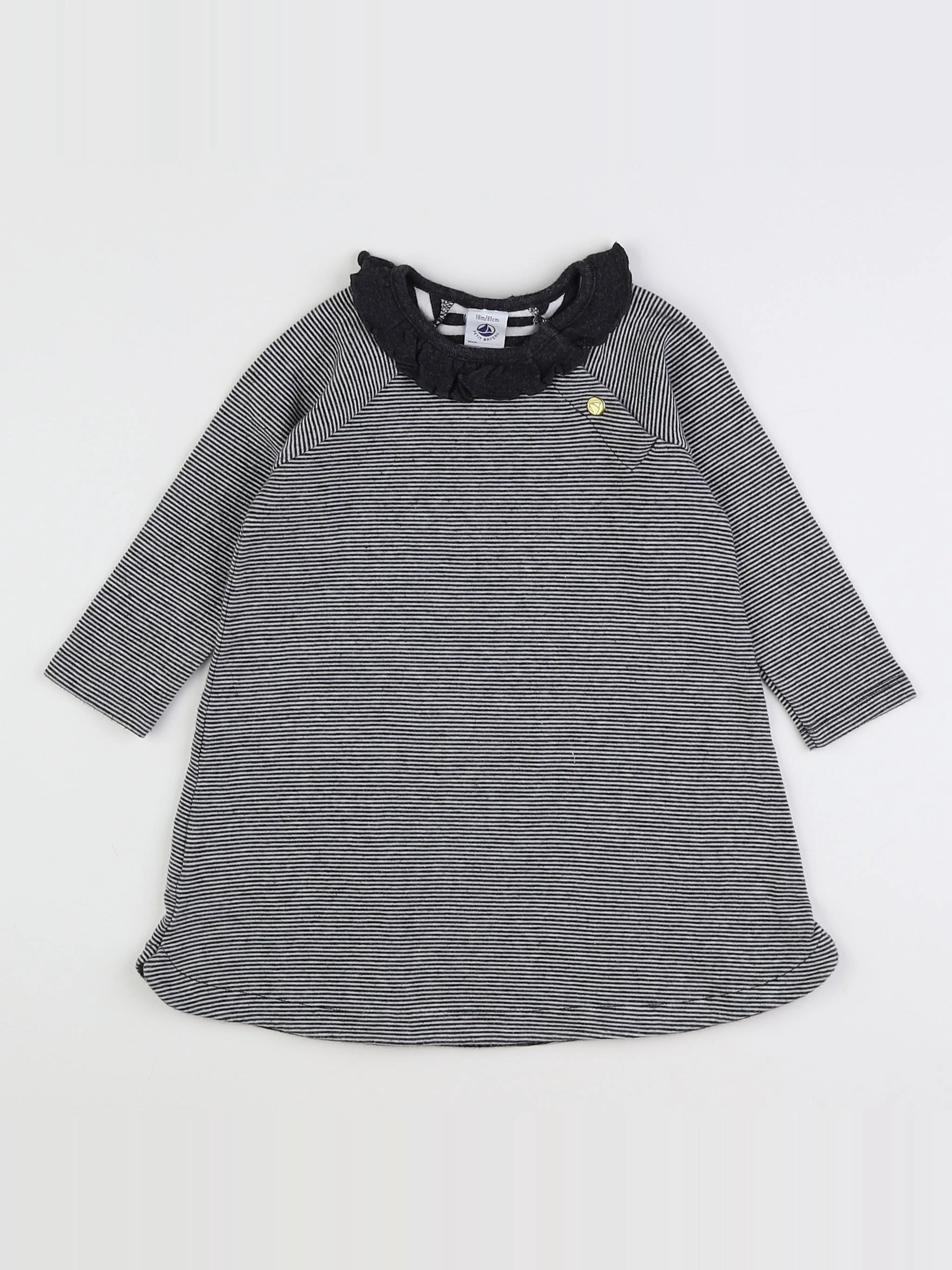 Petit Bateau - robe gris - 18 mois