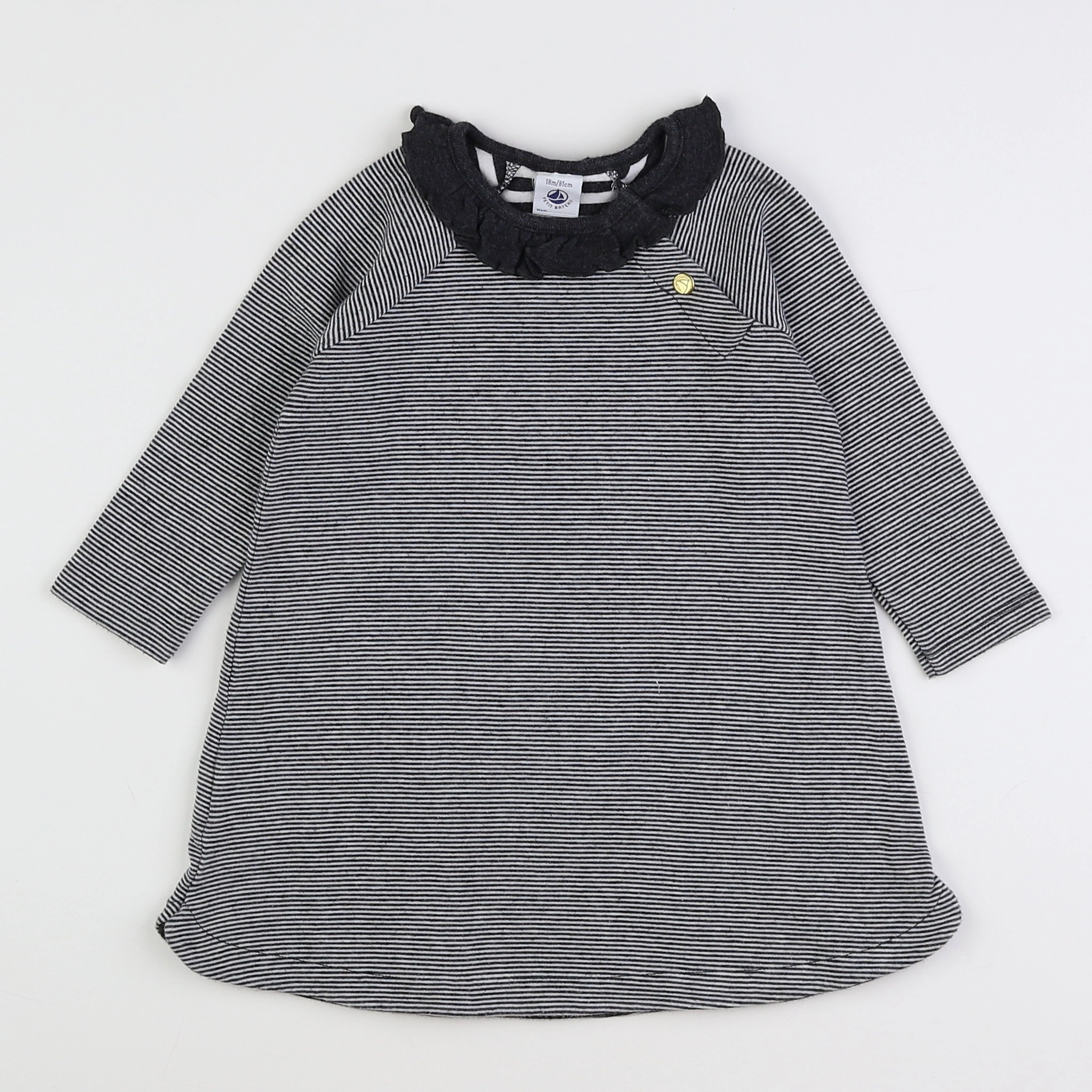 Petit Bateau - robe gris - 18 mois