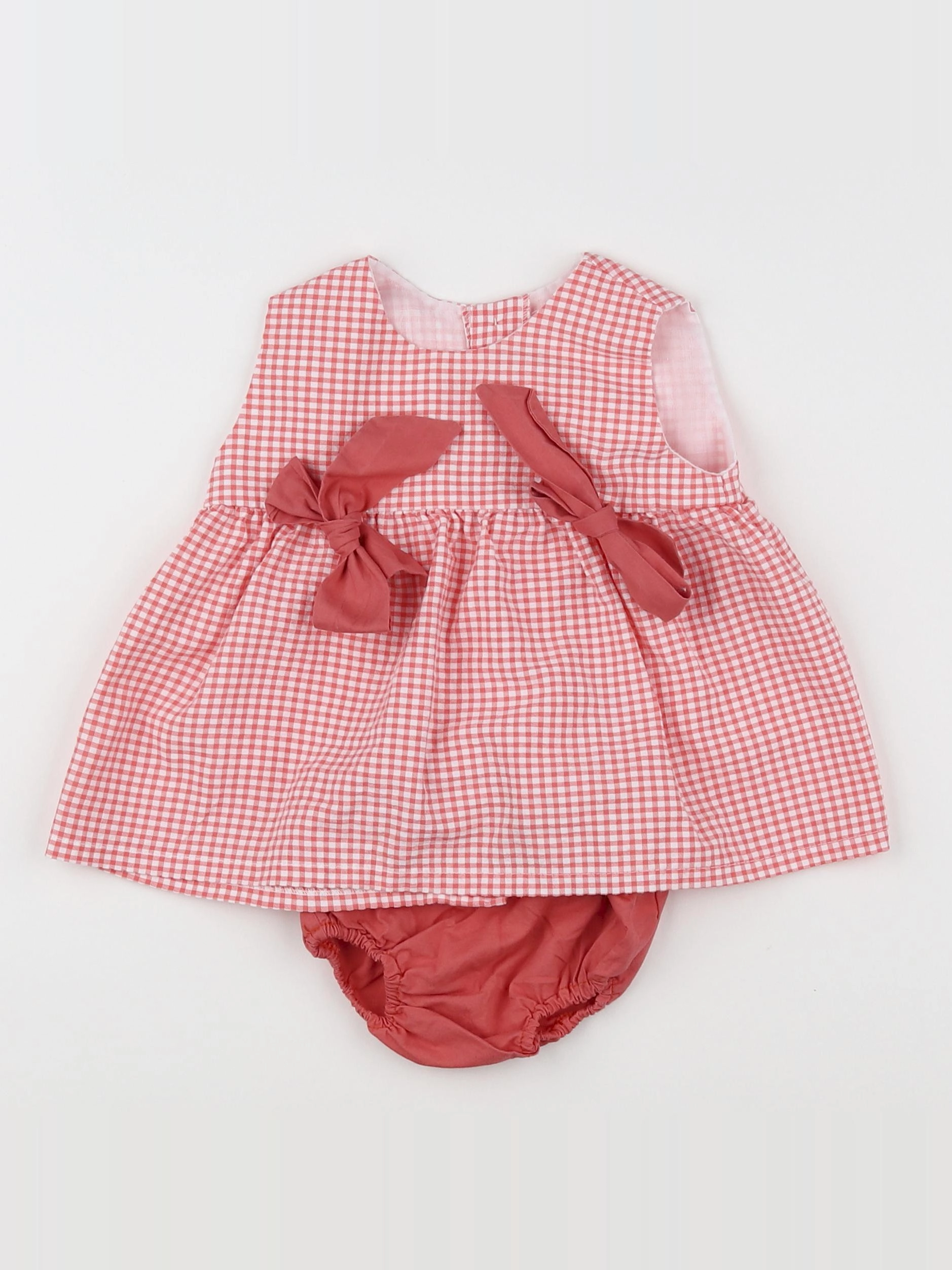 Lola Palacios - robe orange, blanc - 12 mois
