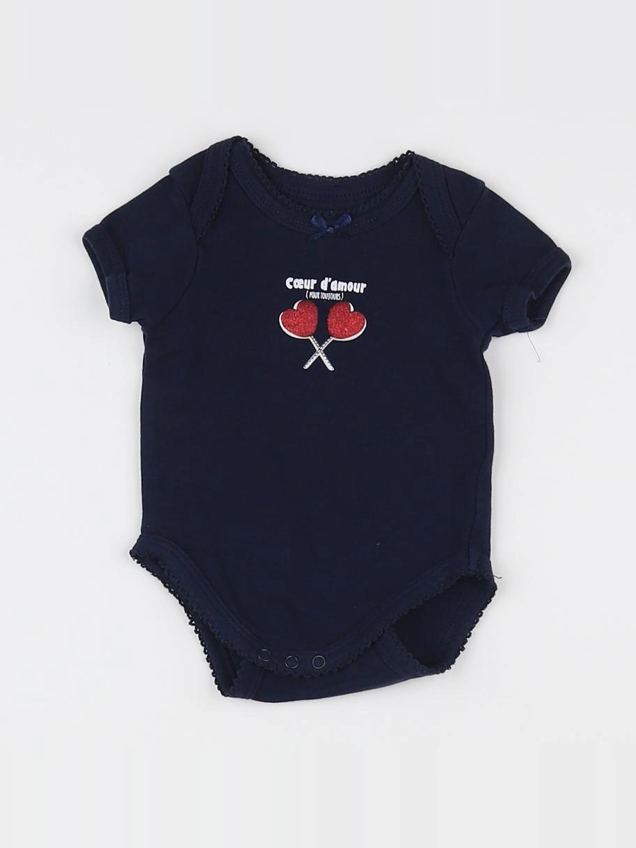 Vertbaudet - body bleu, rouge - 3 mois