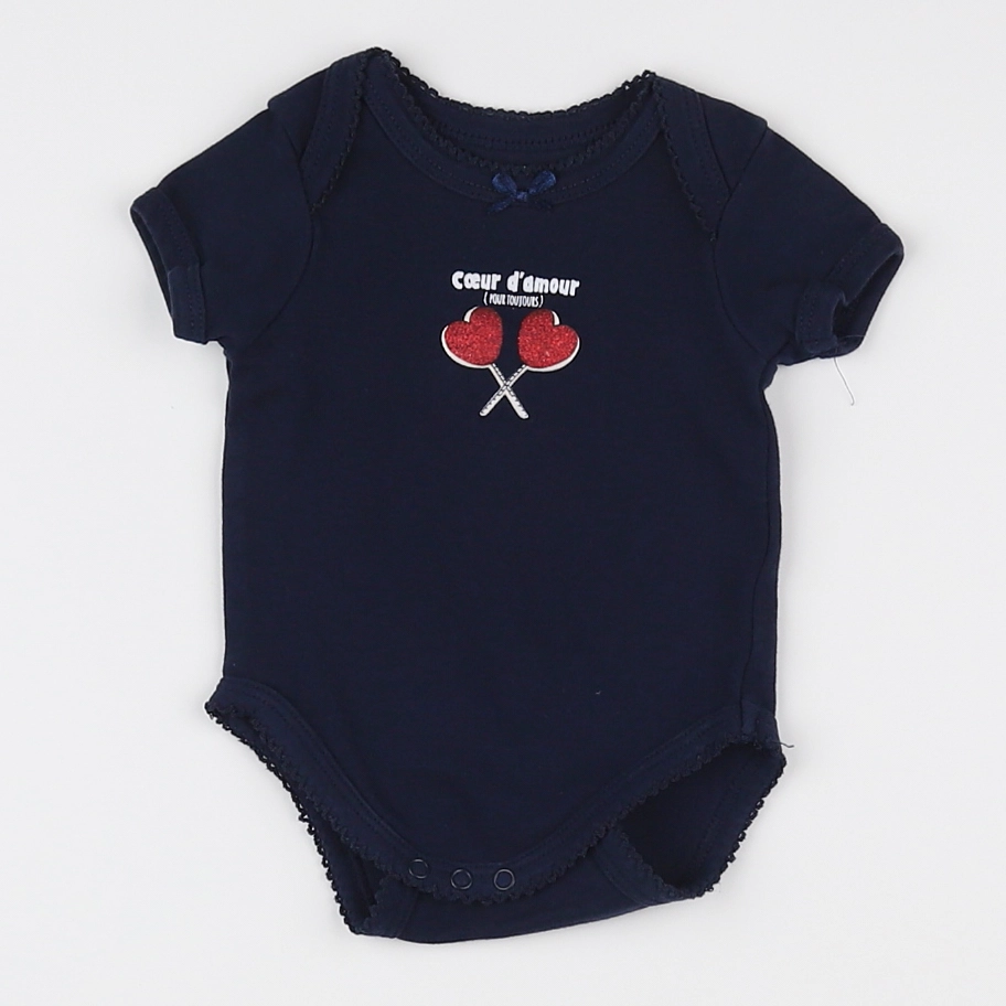 Vertbaudet - body bleu, rouge - 3 mois
