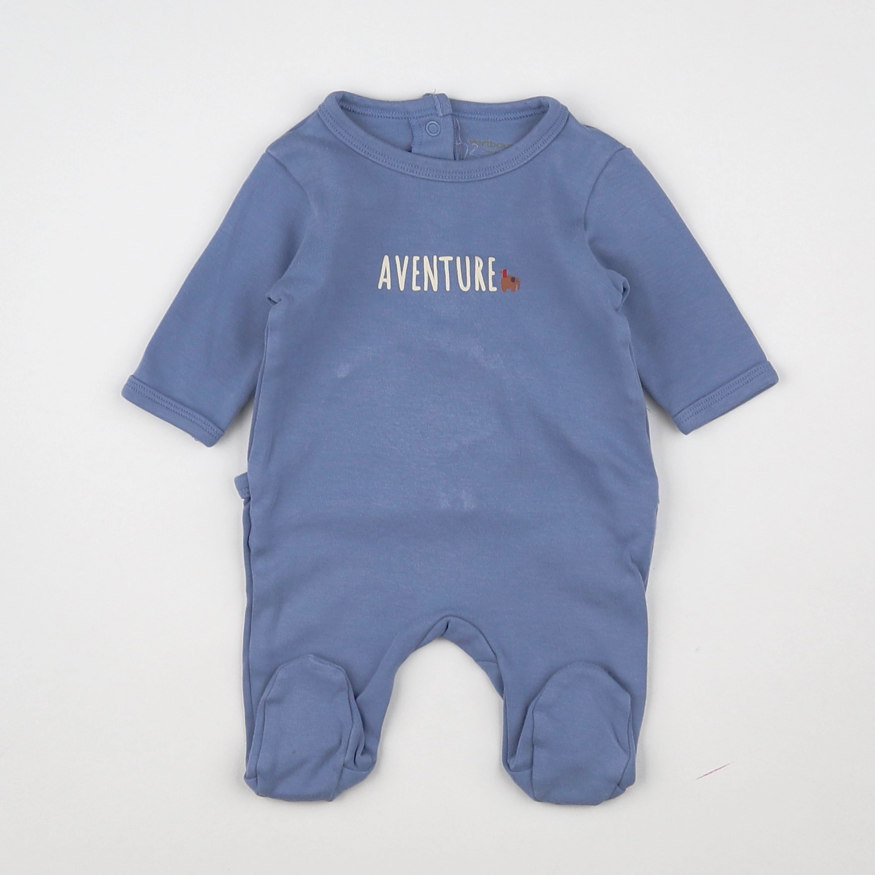 Vertbaudet - pyjama coton bleu - 1 mois