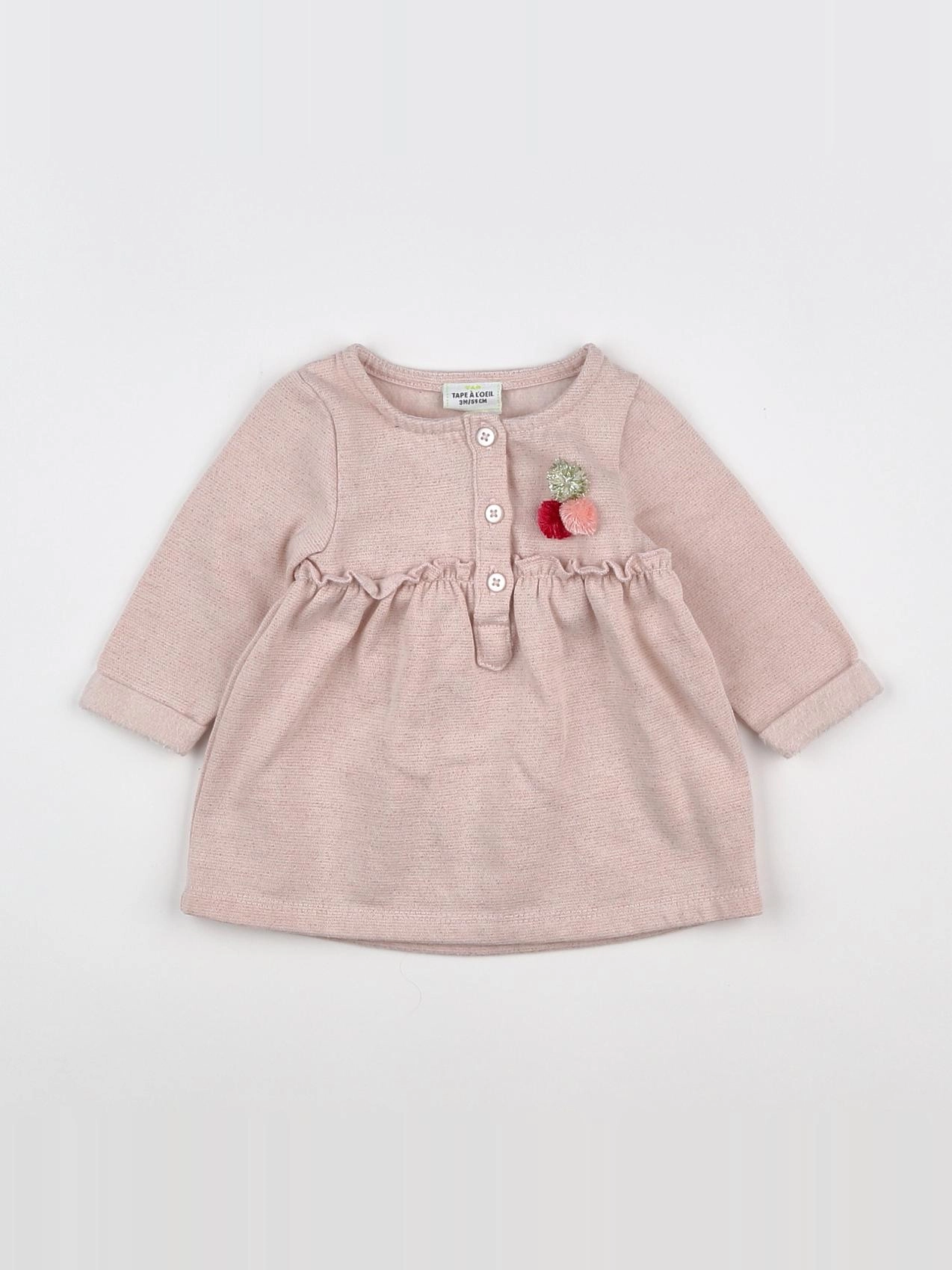 Tape à l'oeil - robe rose - 3 mois
