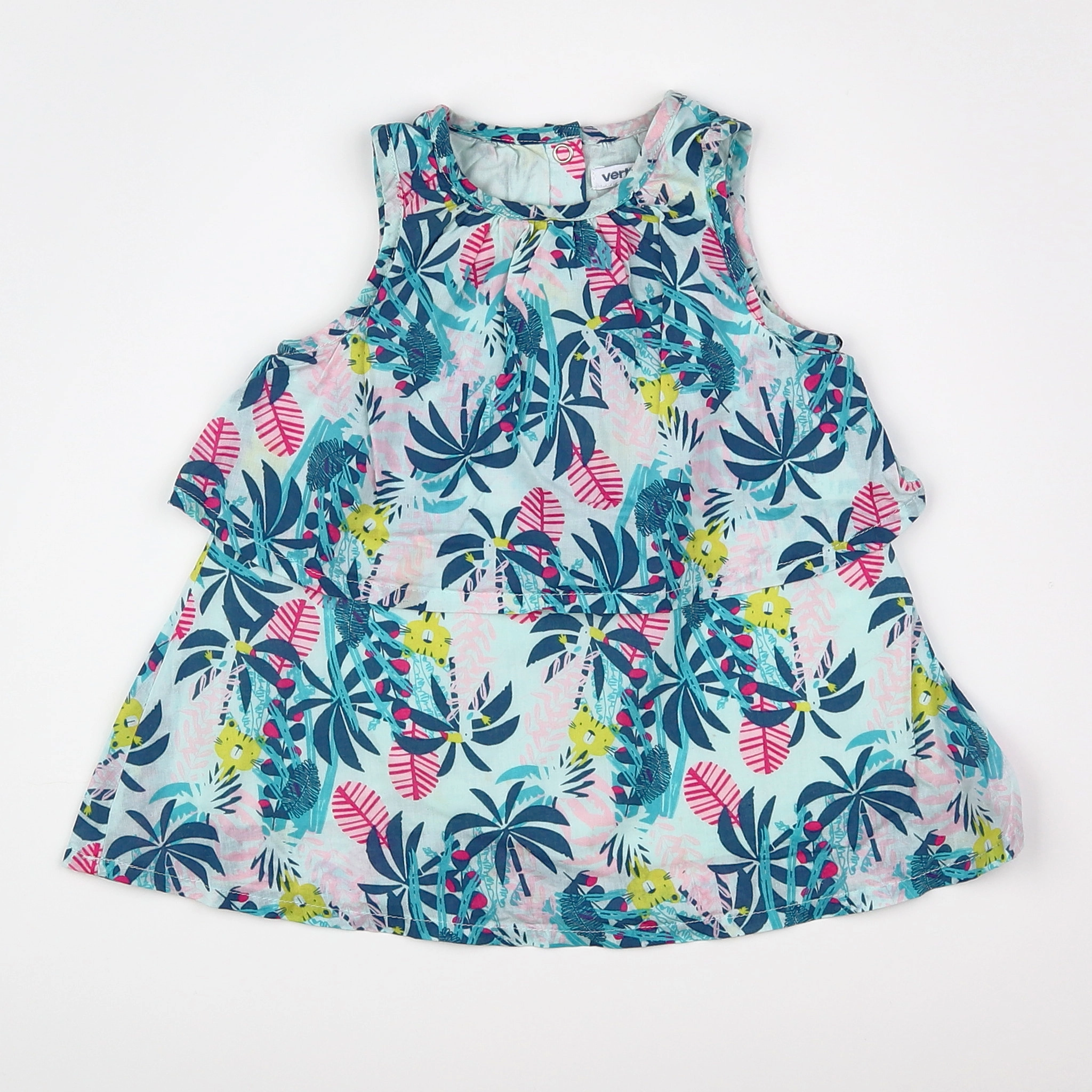 Vertbaudet - robe multicolore - 9 mois