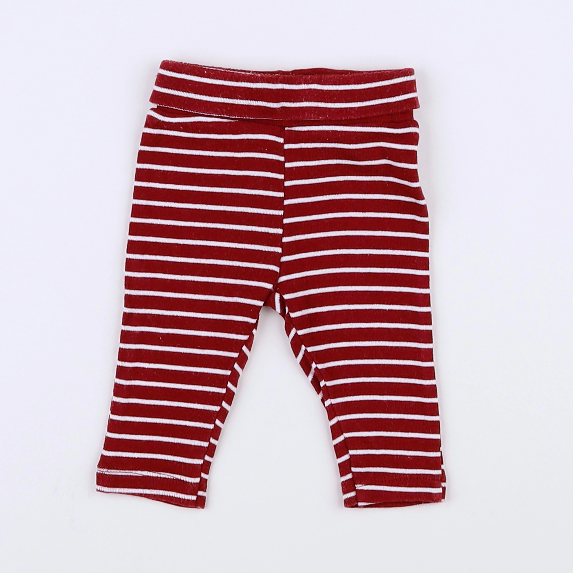 Vertbaudet - legging rouge, blanc - 3 mois