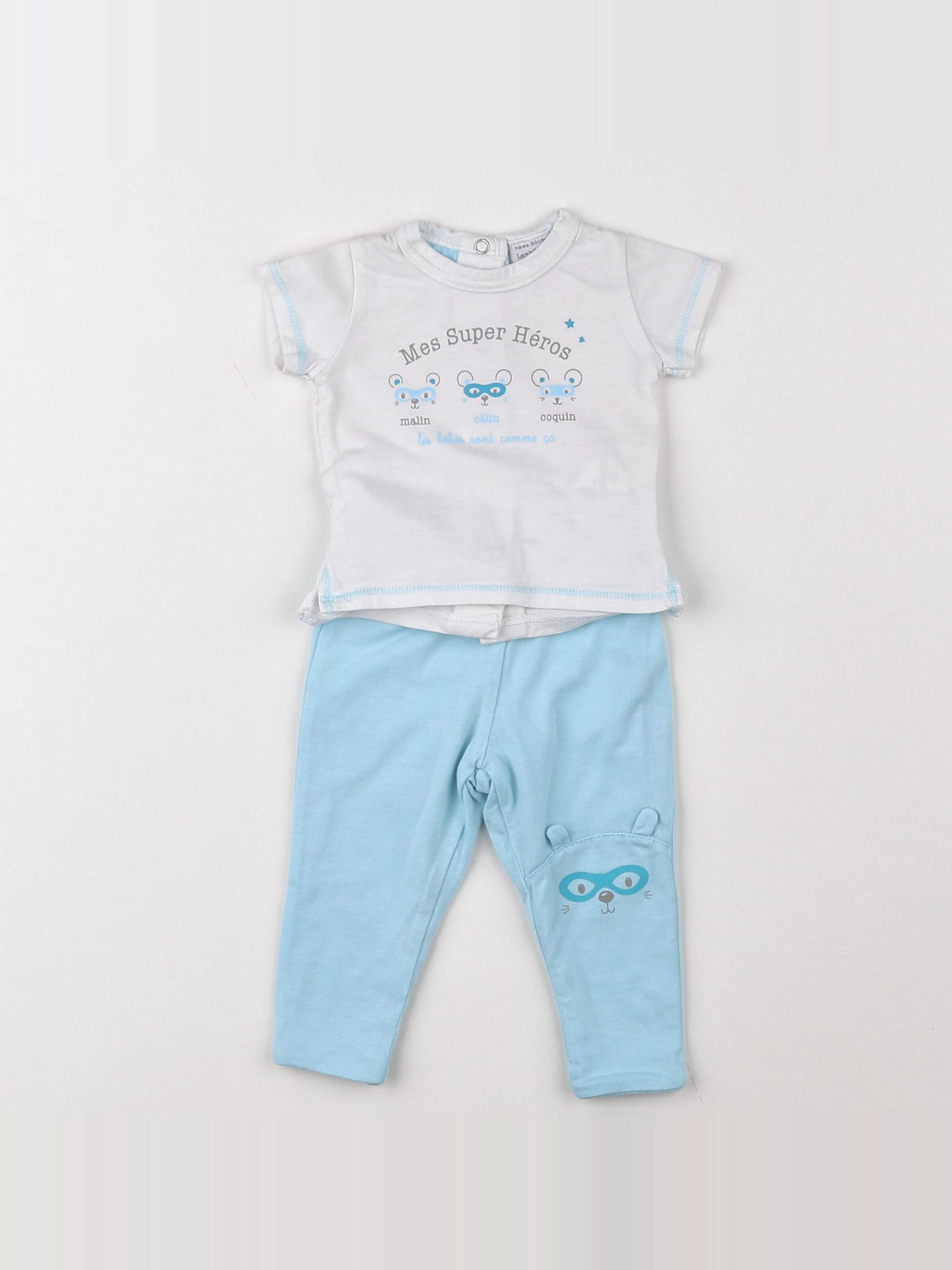 Absorba - ensemble blanc, bleu - 0 mois