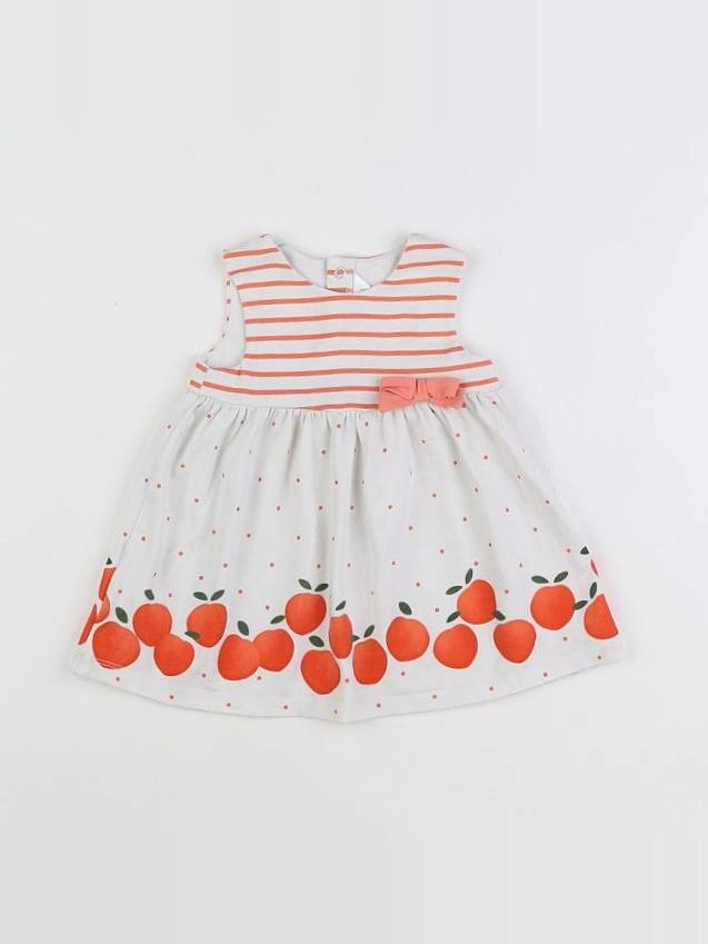 Mayoral - robe blanc, orange - 3/6 mois
