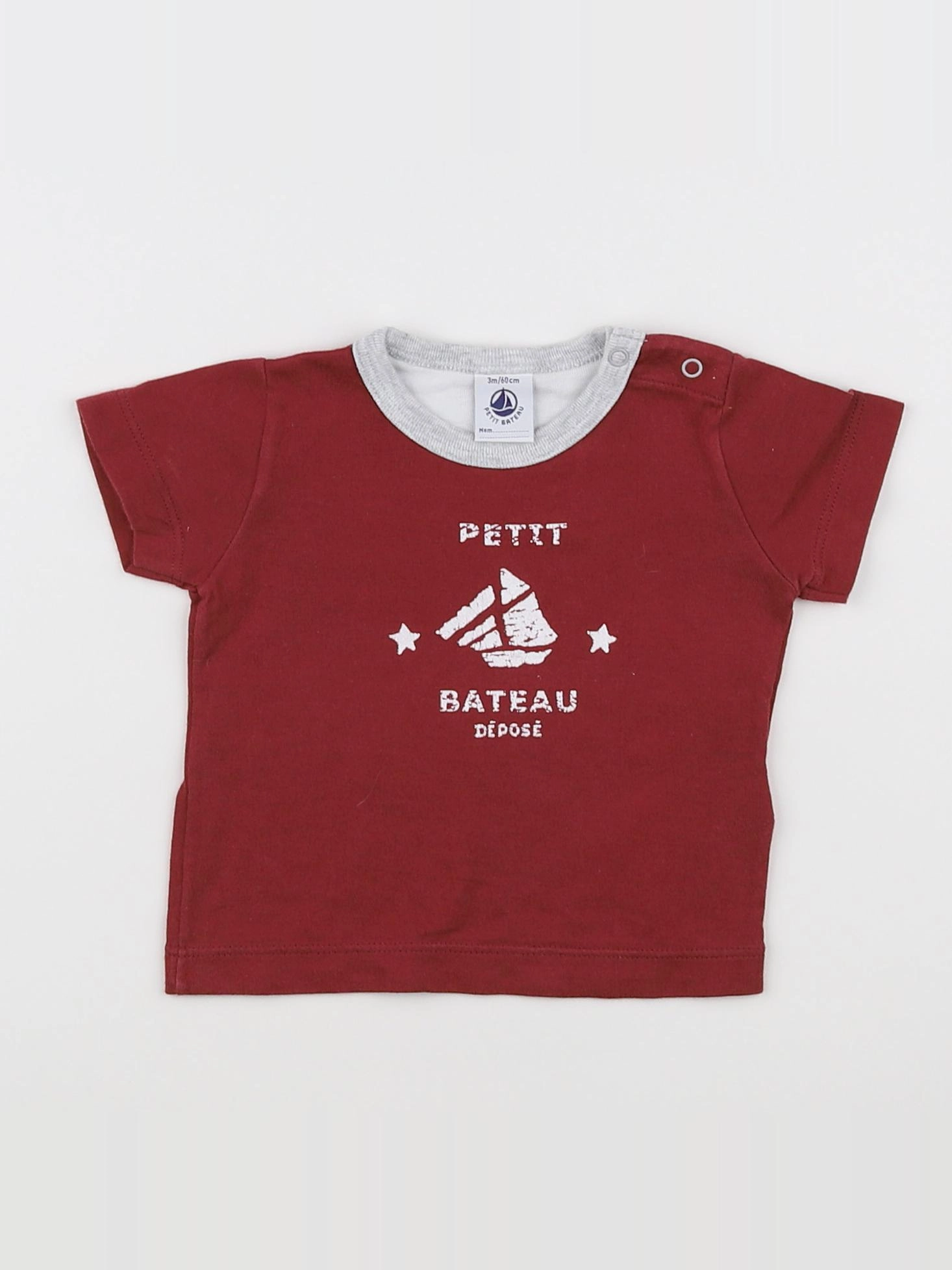 Petit Bateau - tee-shirt rouge - 3 mois