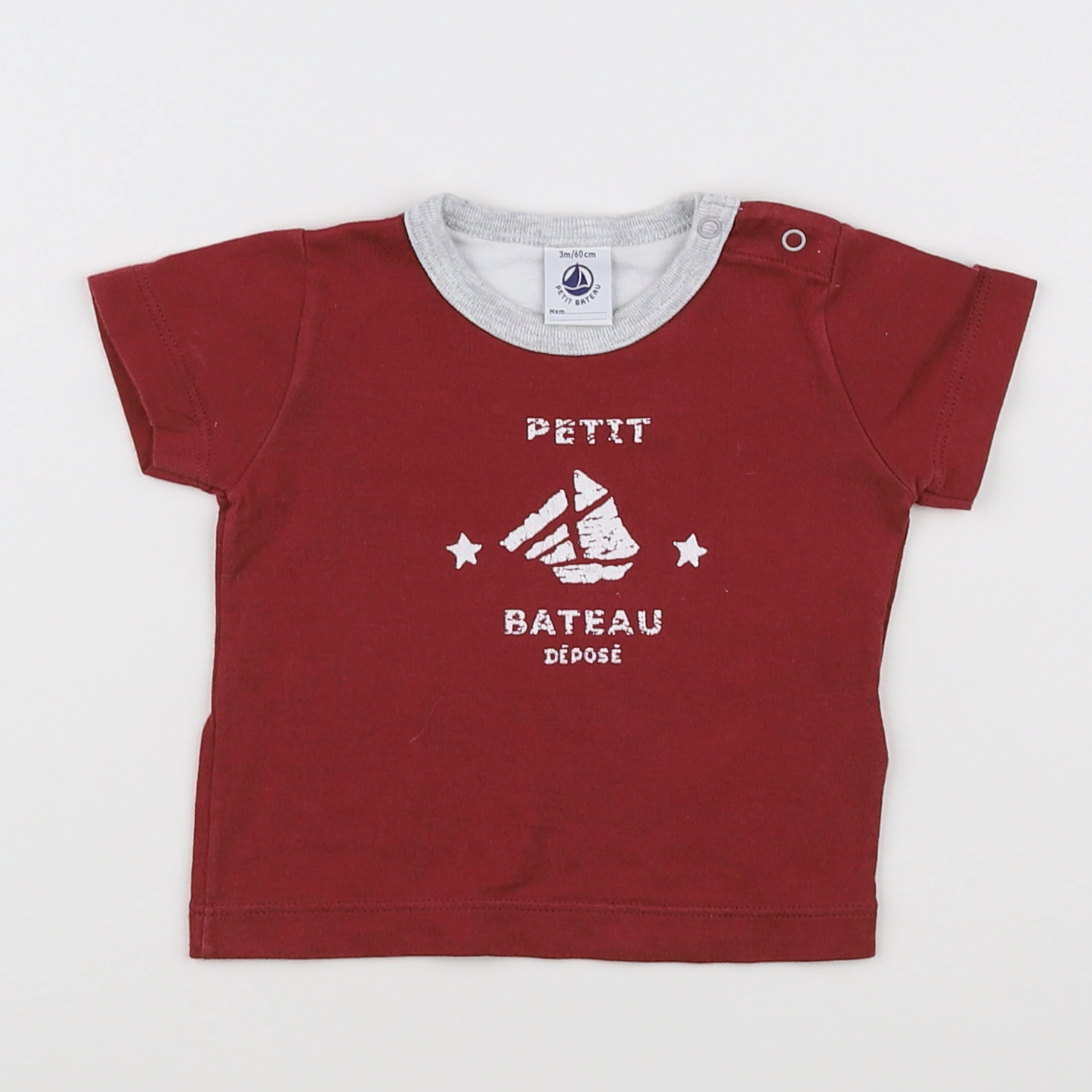 Petit Bateau - tee-shirt rouge - 3 mois