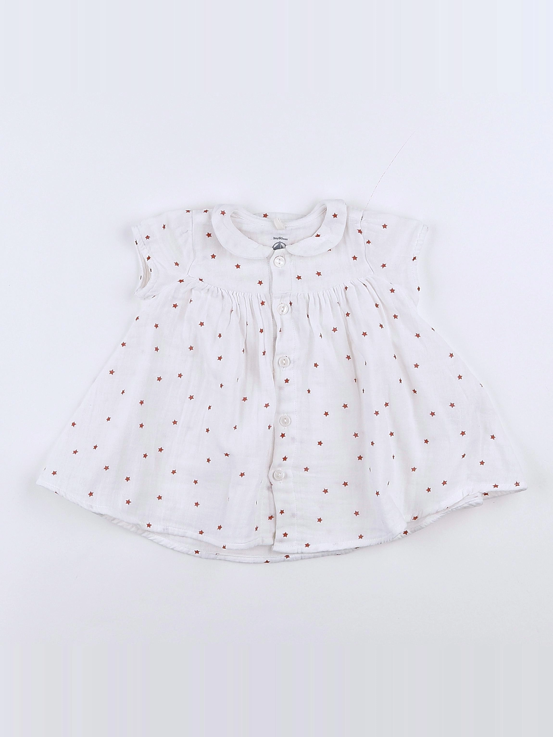 Petit Bateau - robe blanc - 3 mois