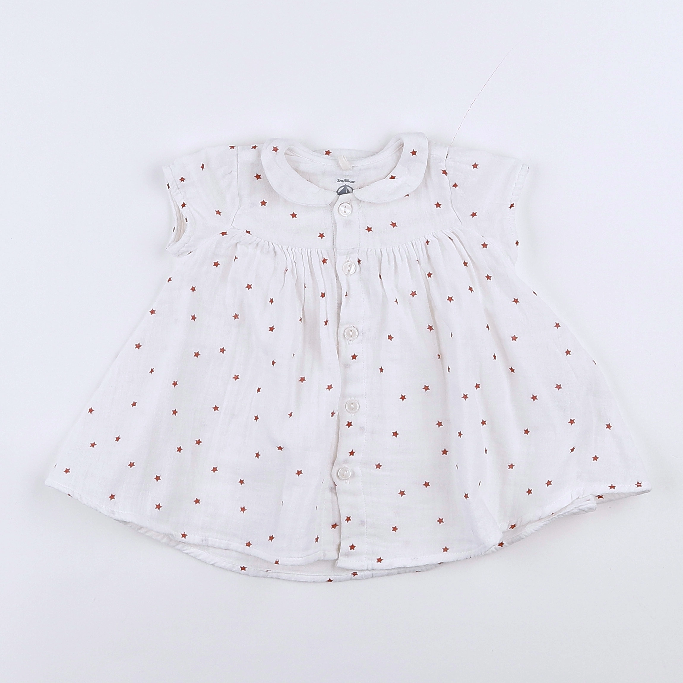 Petit Bateau - robe blanc - 3 mois