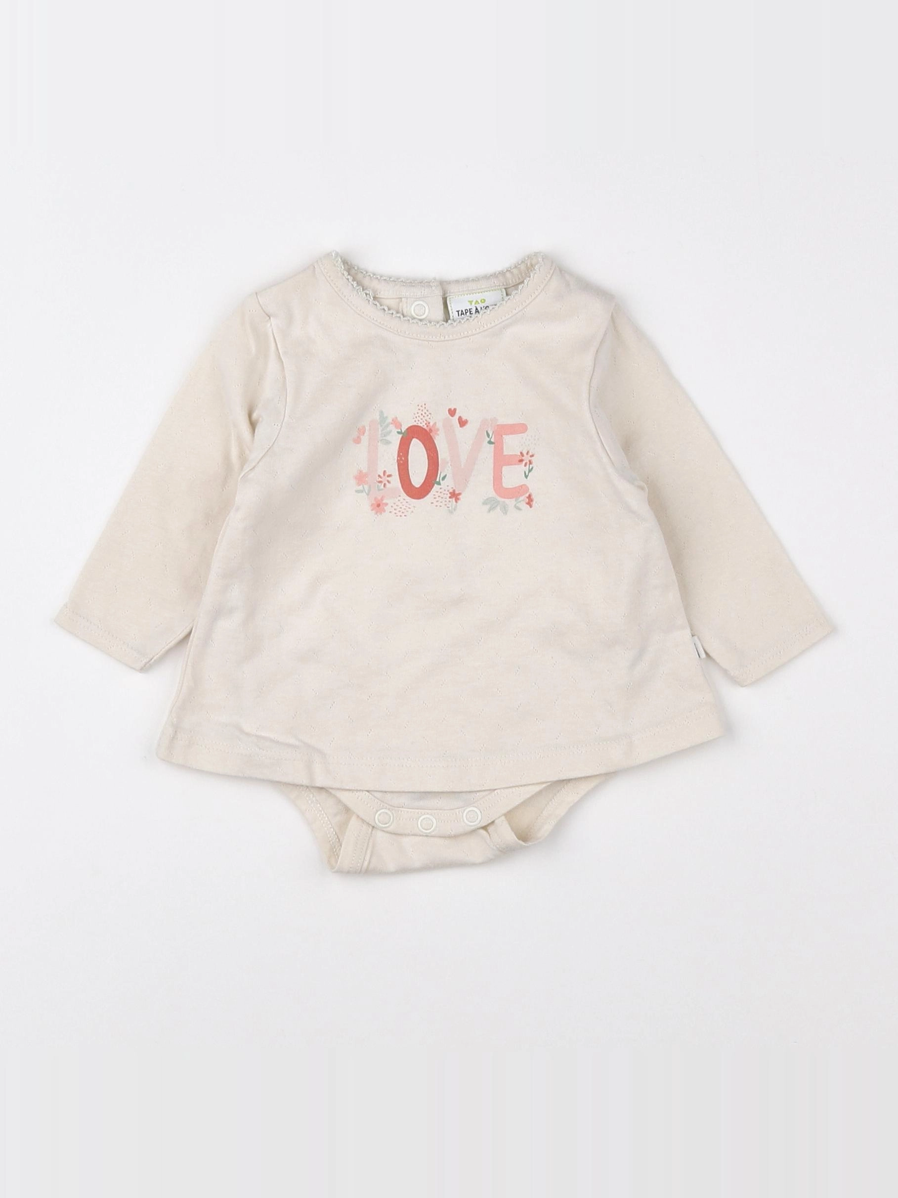 Tape à l'oeil - body vetement beige - 3 mois