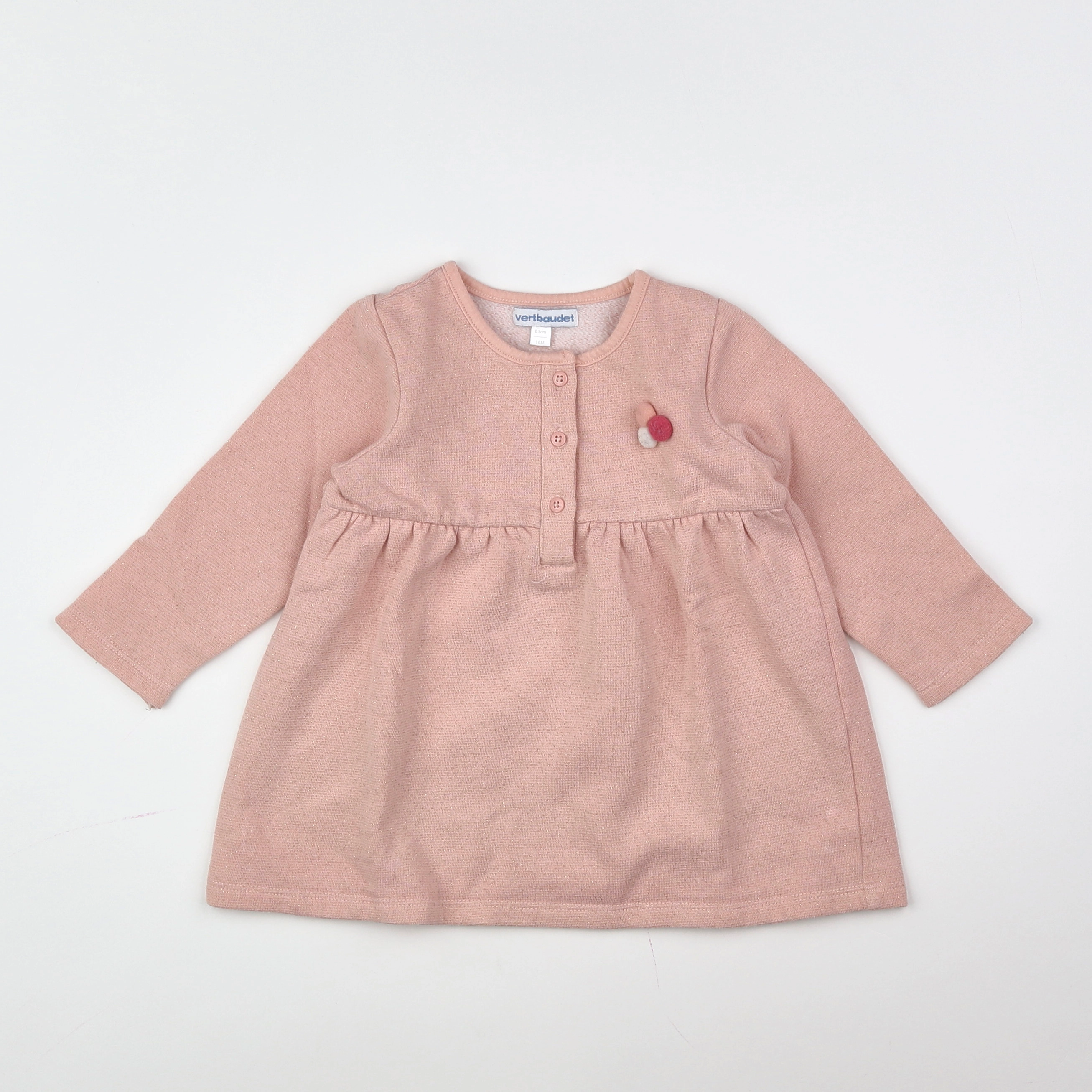 Vertbaudet - robe rose, or - 18 mois