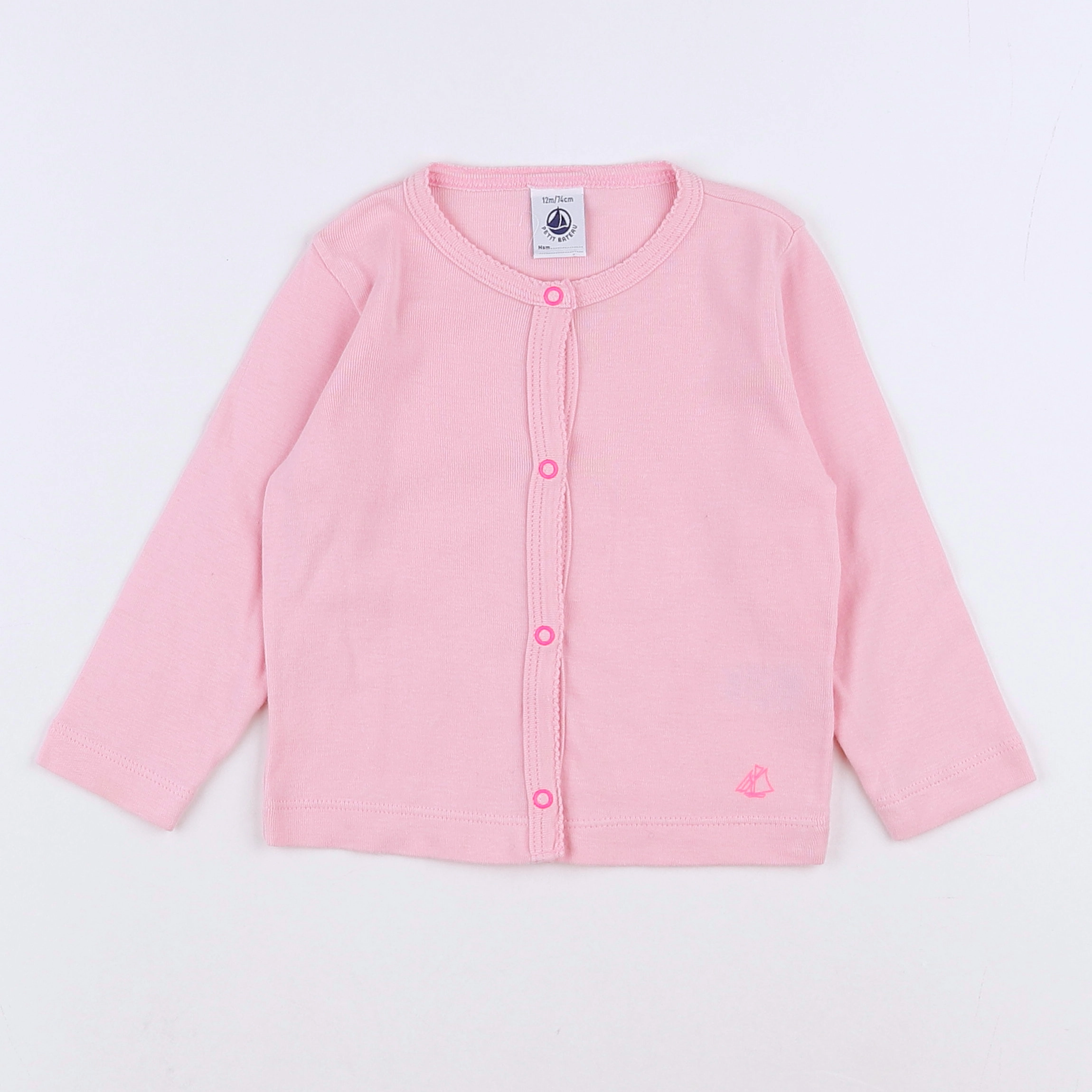 Petit Bateau - tee-shirt rose - 12 mois