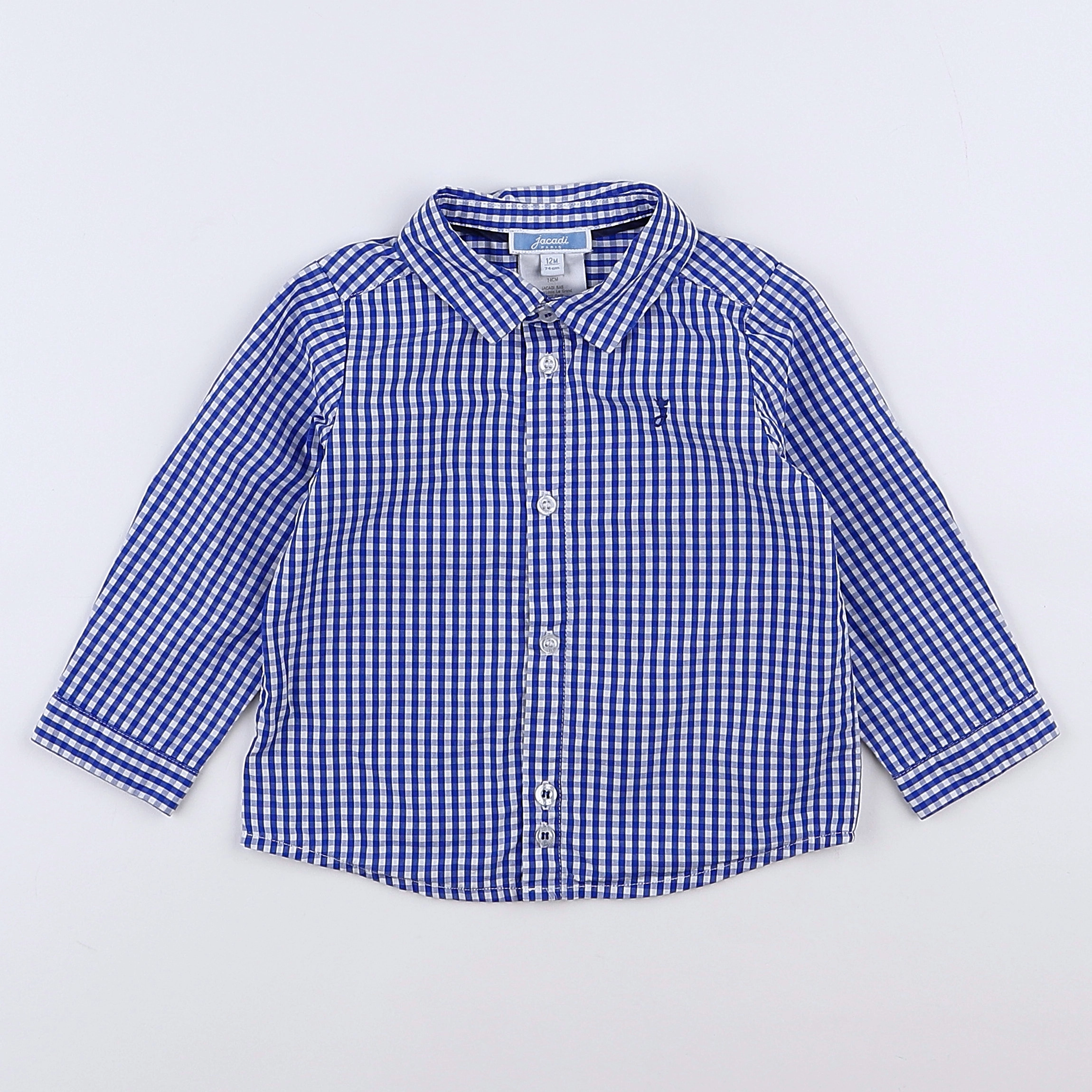 Jacadi - chemise blanc, bleu - 12 mois