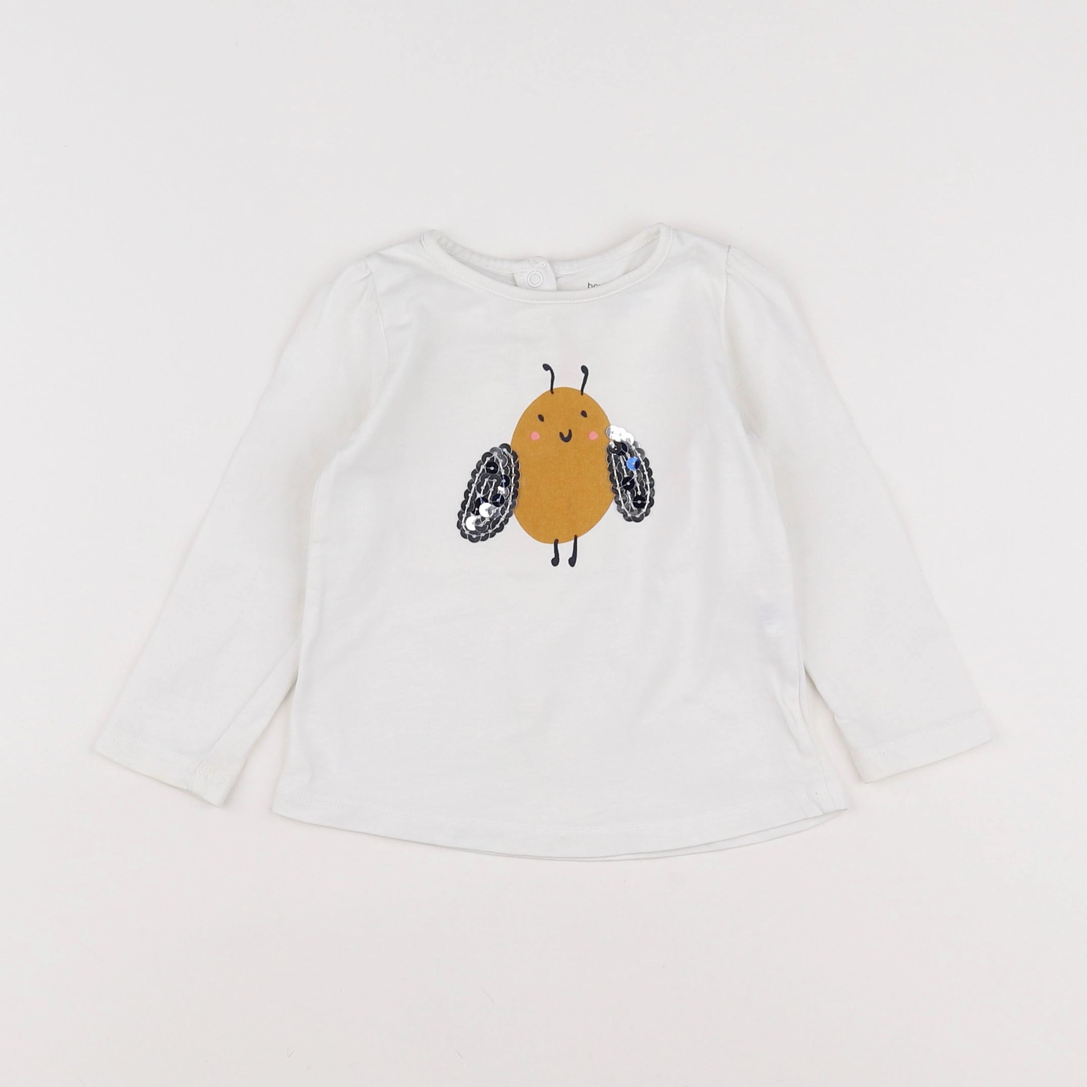 Boutchou - tee-shirt argent, blanc - 12 mois