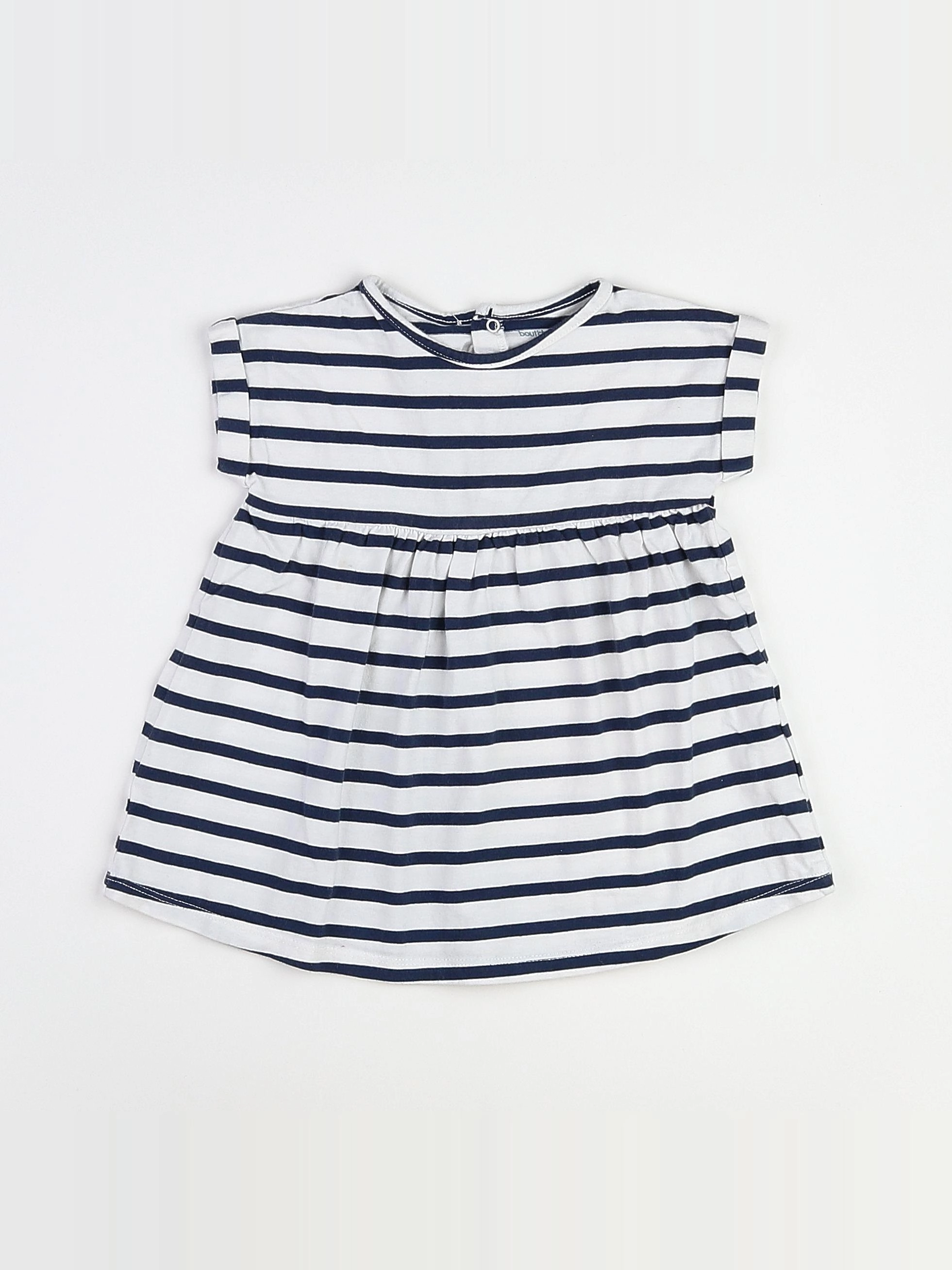 Boutchou - robe blanc, bleu - 12 mois