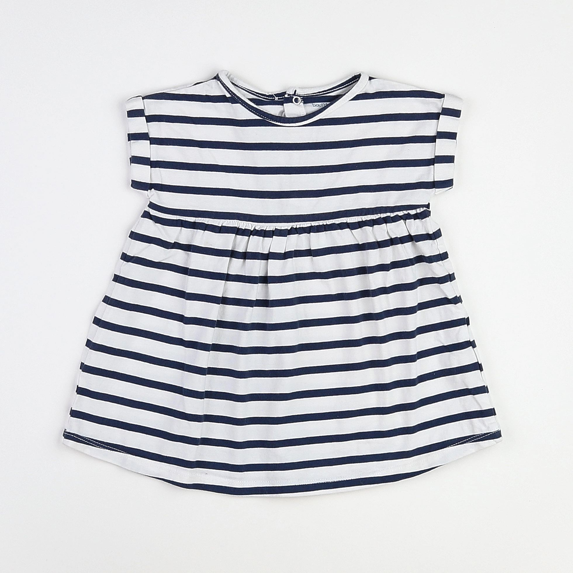 Boutchou - robe blanc, bleu - 12 mois