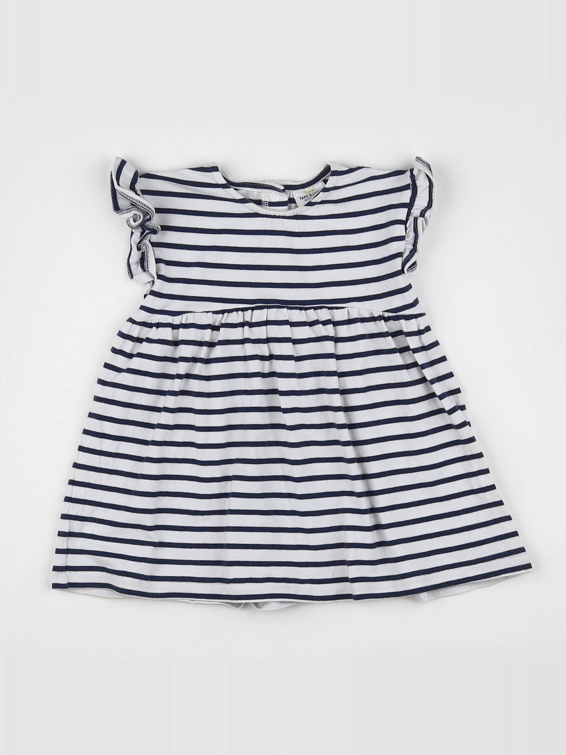 Tape à l'oeil - robe blanc, bleu - 12 mois