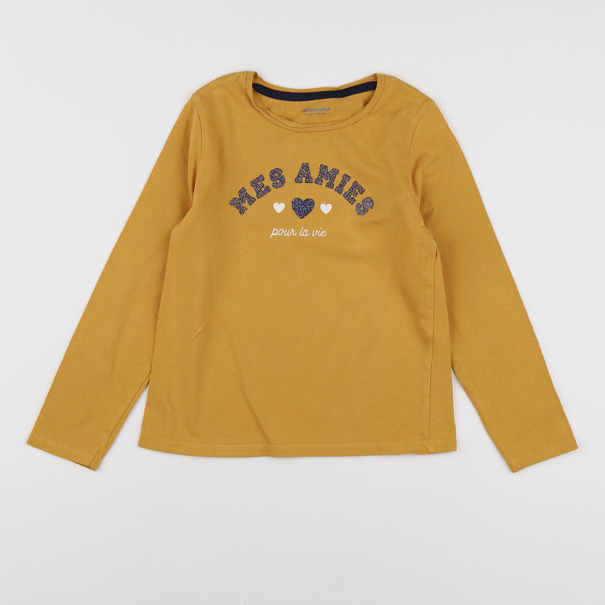 Vertbaudet - tee-shirt jaune - 6 ans