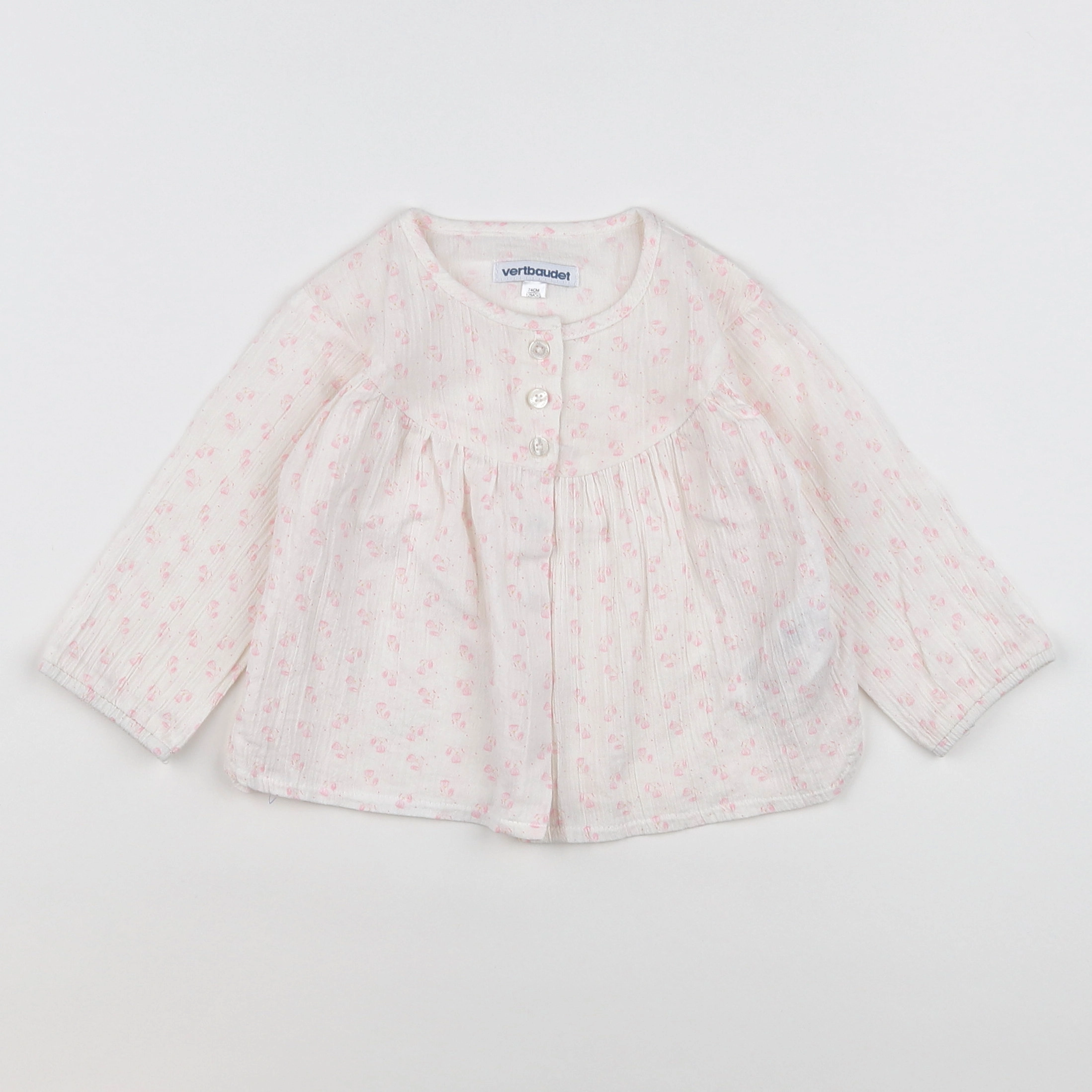 Vertbaudet - blouse blanc - 12 mois