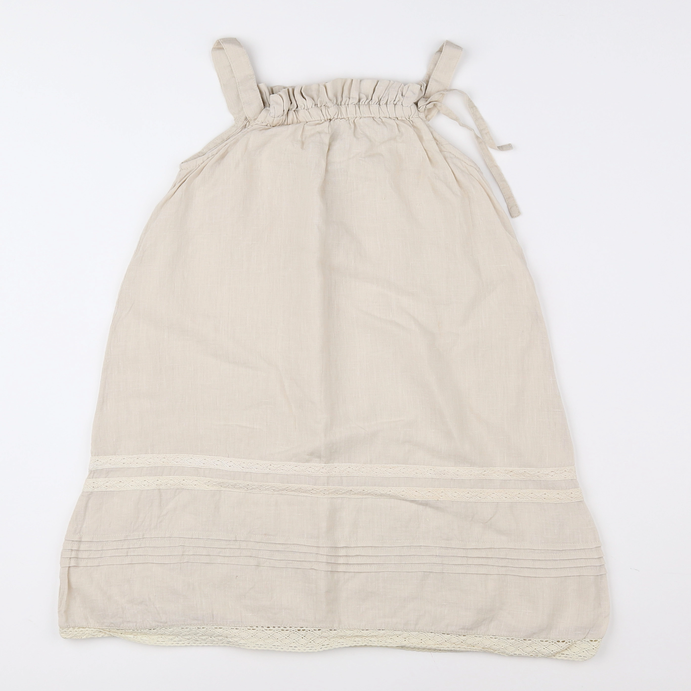 Bonnet à Pompon - robe beige - 8 ans