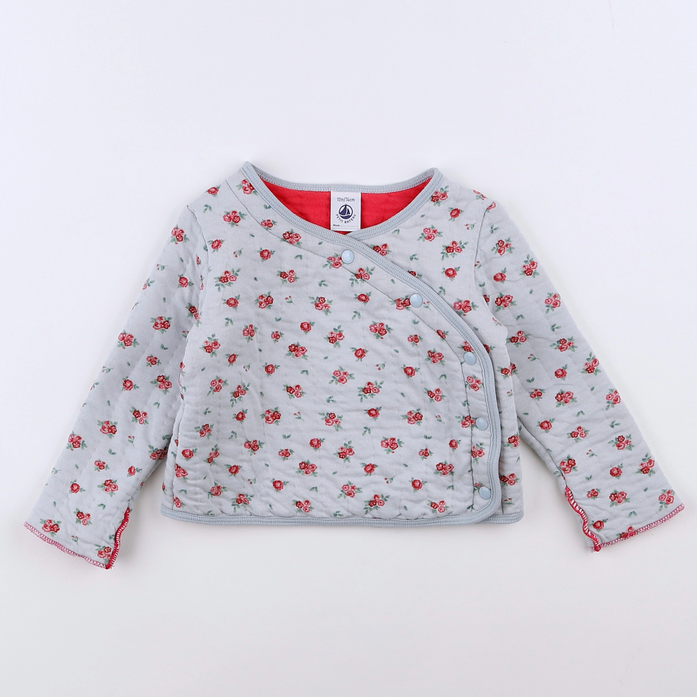 Petit Bateau - sweat bleu, rose - 12 mois
