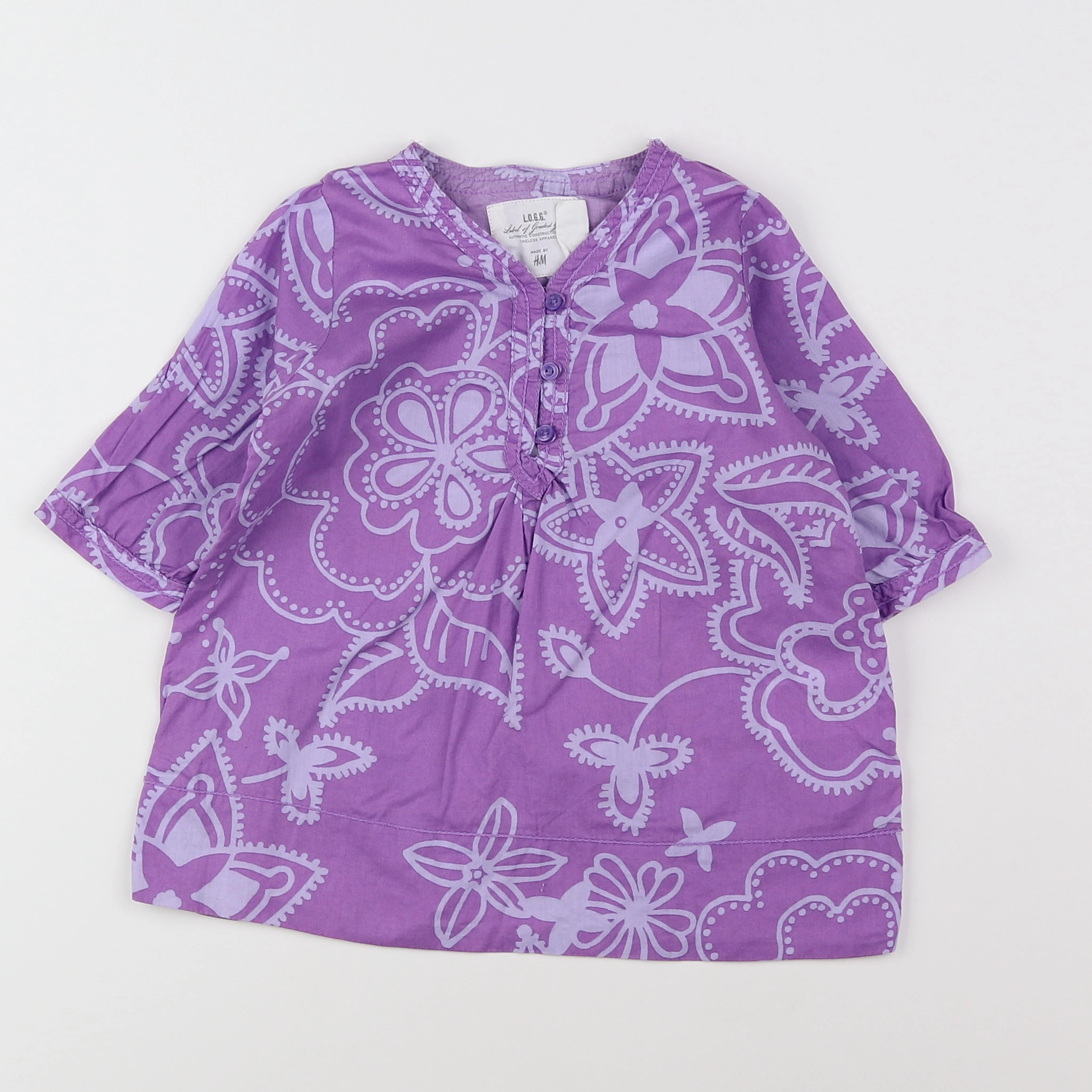 H&M - robe violet - 12/18 mois