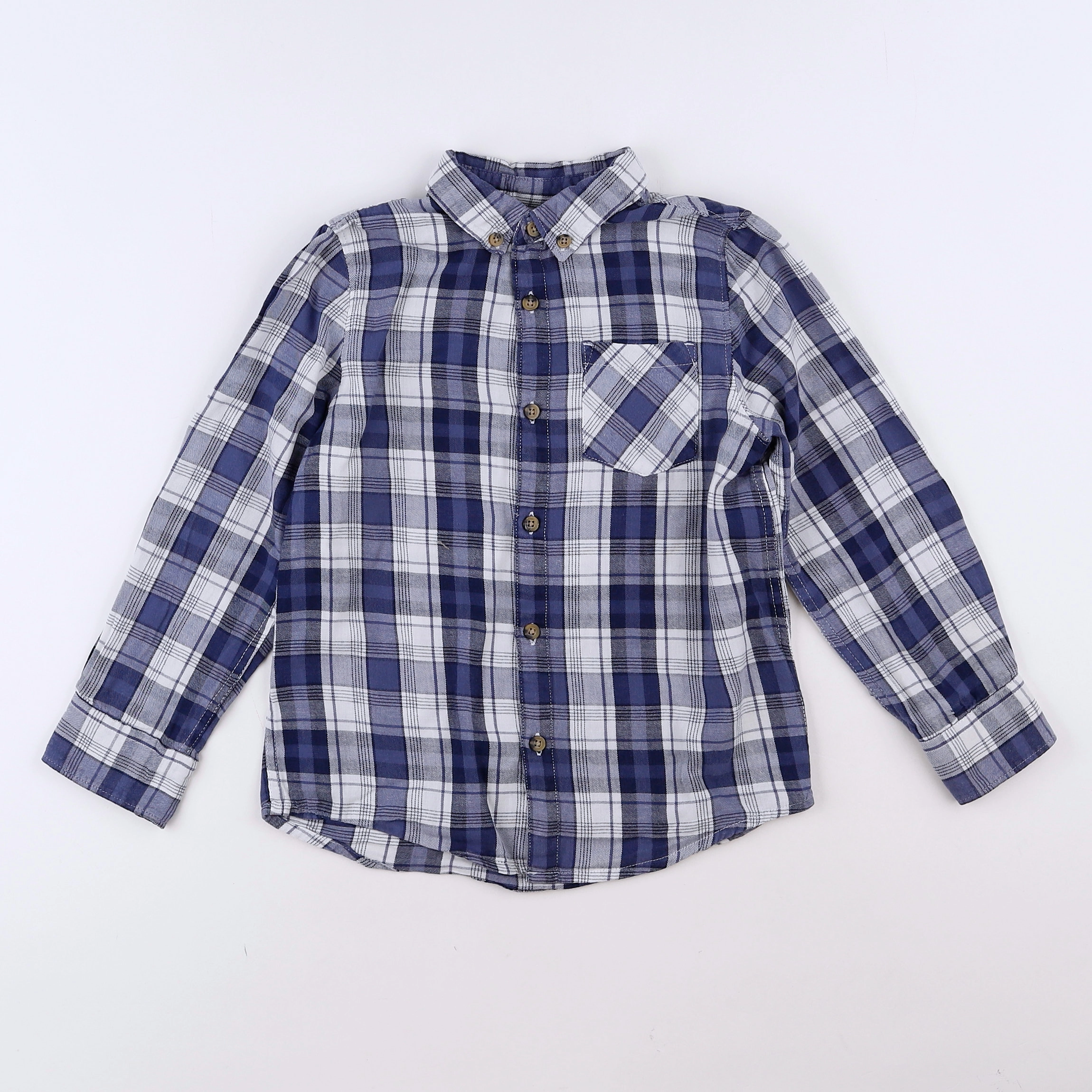 Vertbaudet - chemise bleu, blanc - 8 ans