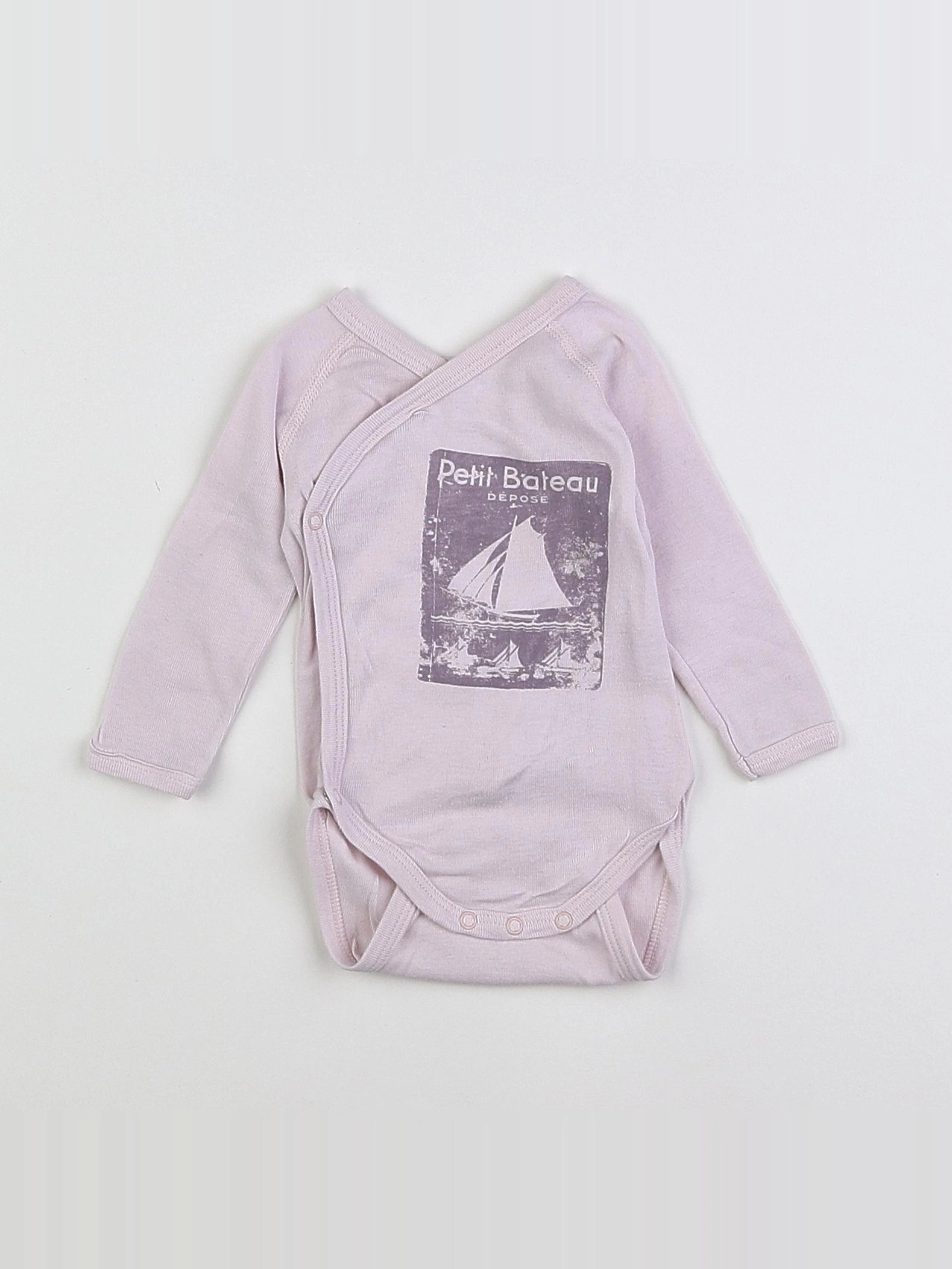 Petit Bateau - body violet, rose - 3 mois