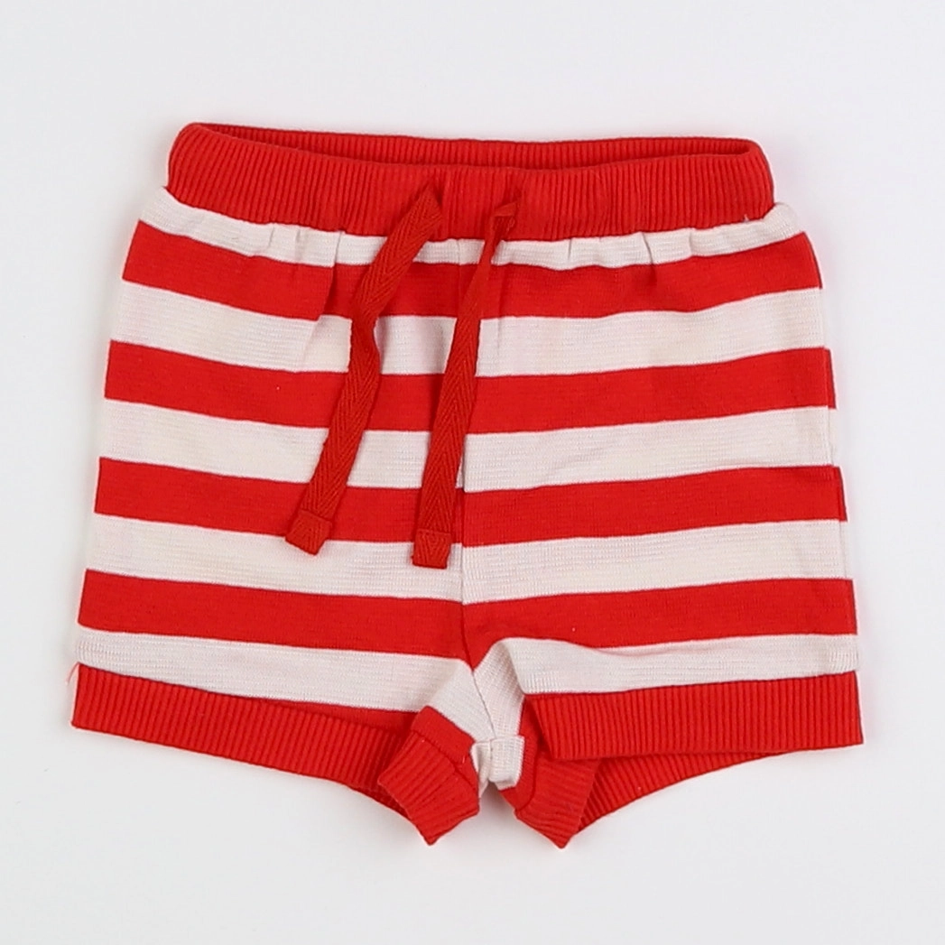 Boutchou - short rouge, blanc - 1 mois