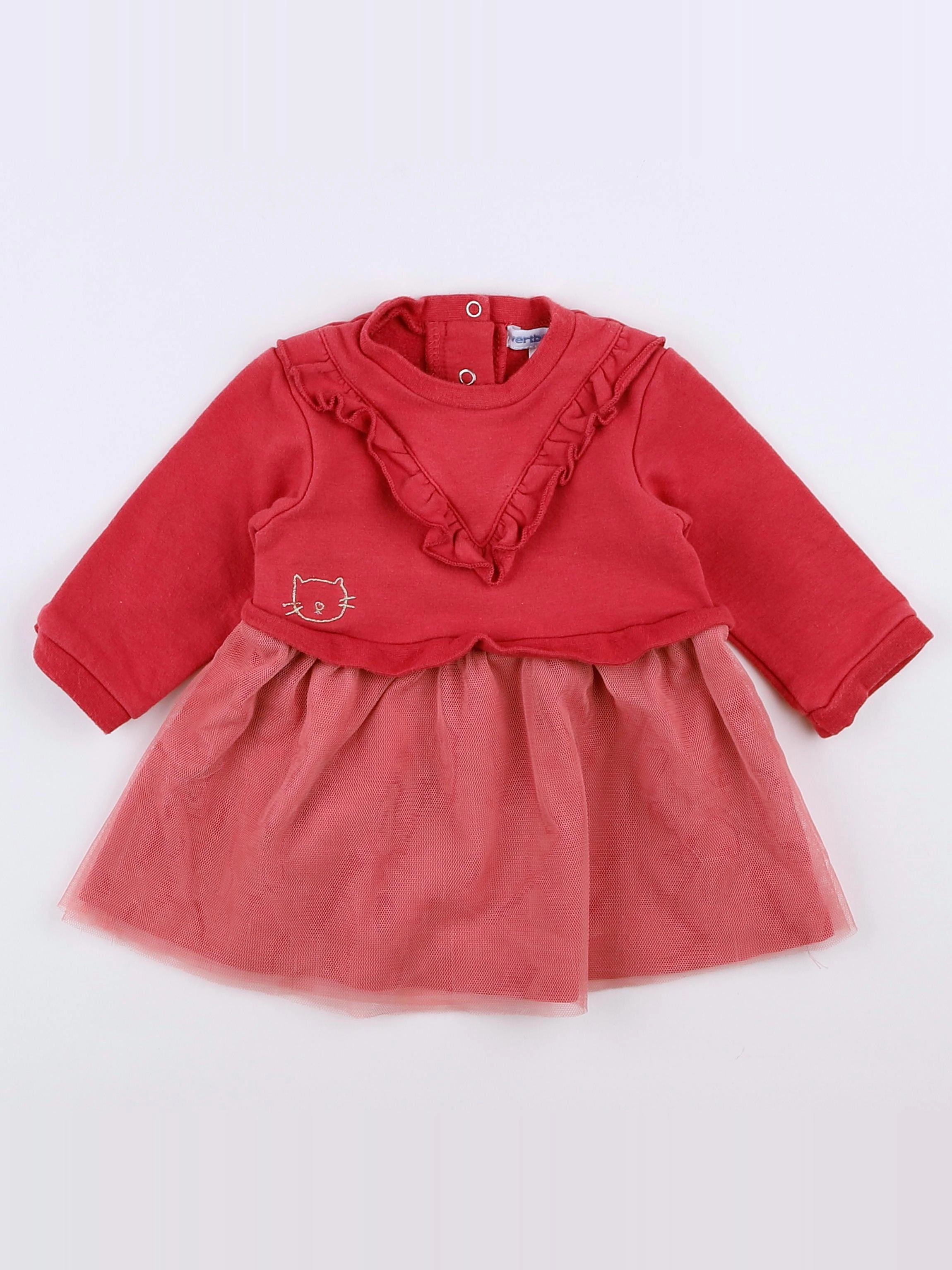 Vertbaudet - robe rouge - 3 mois
